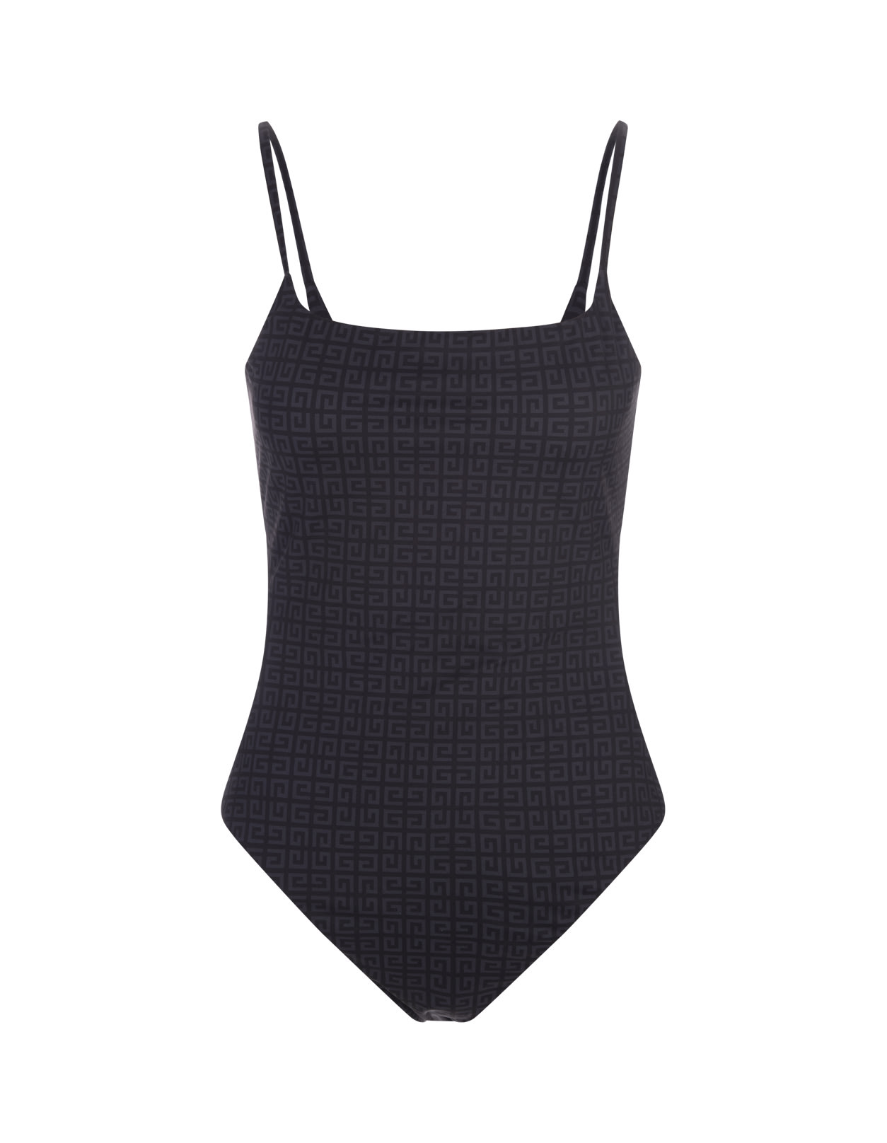 GIVENCHY BLACK ONE PIECE SWIMSUIT IN 4G RECYCLED NYLON