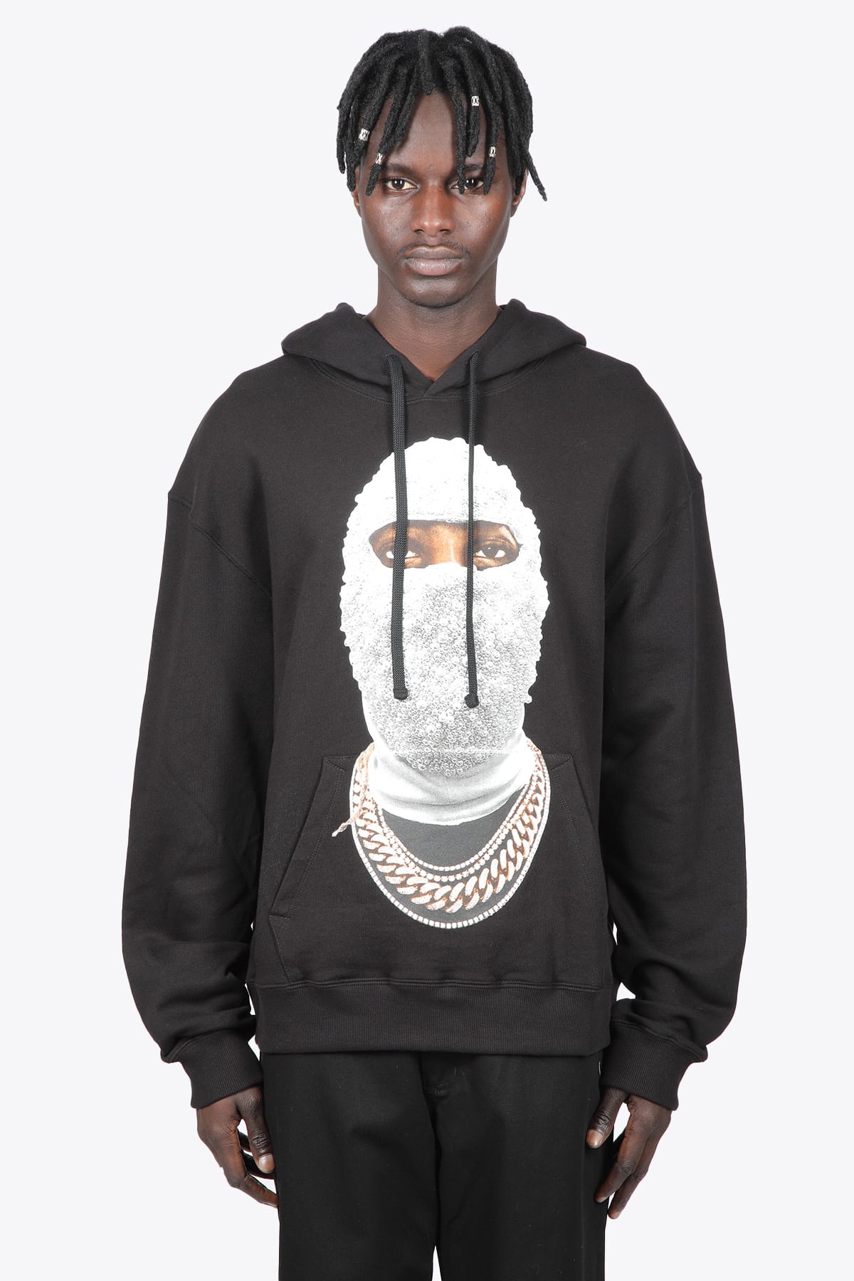 Ih nom uh nit Hoodie With Future Mask On Front Black cotton hoodie with Future front print