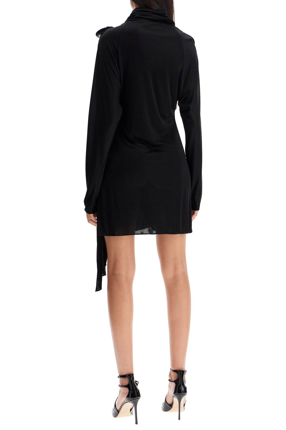 Shop Giuseppe Di Morabito Gathered Jersey Mini Dress In In Black (black)