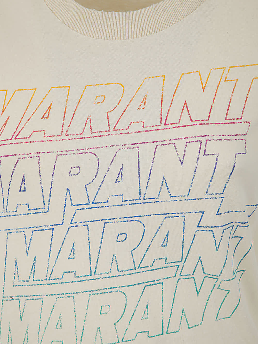 Shop Marant Etoile Ziliani T-shirt In Ec Ecru