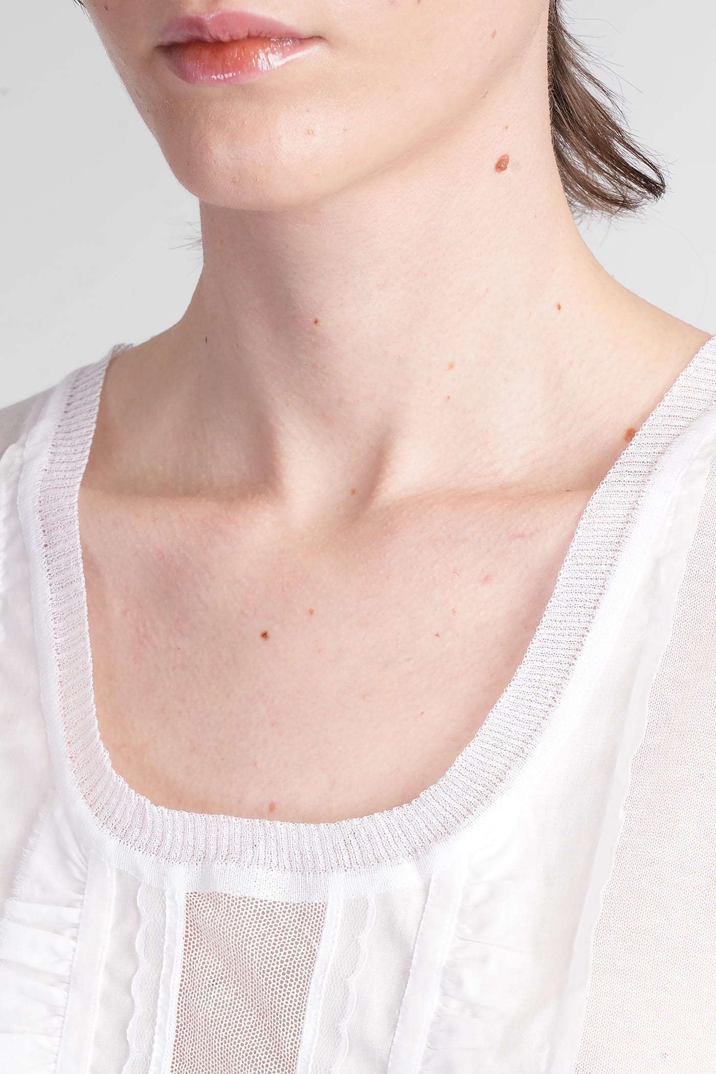 Ann Demeulemeester Lotta Topwear In White Cotton In White