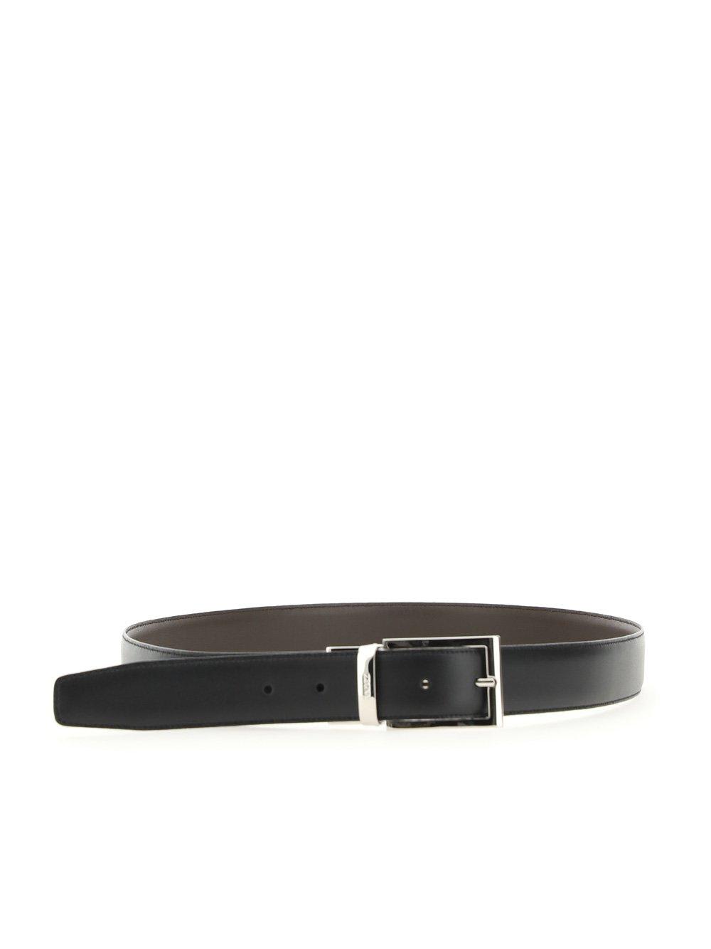 Shop Zegna Logo Detailed Buckle Belt