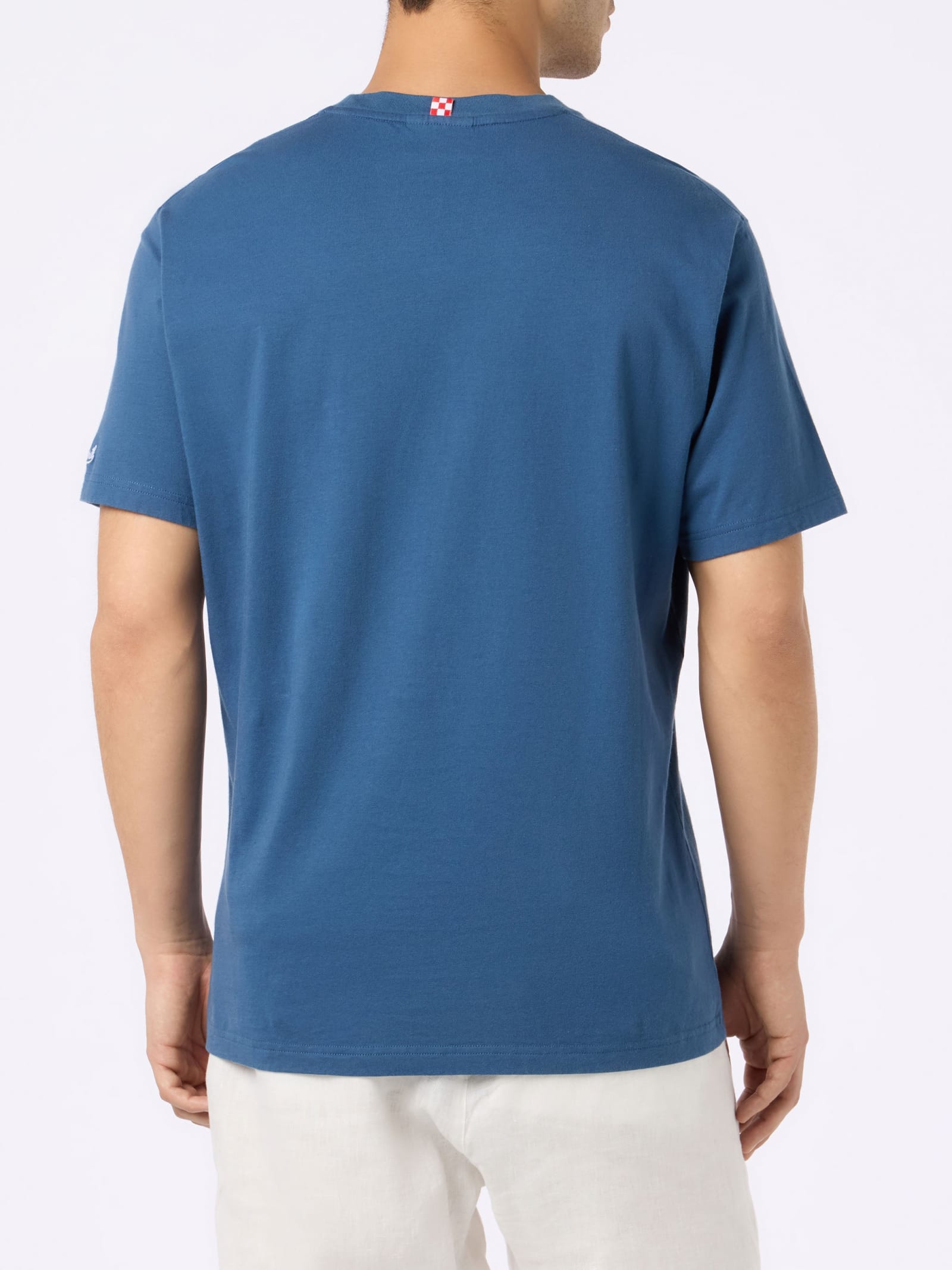 Mc2 Saint Barth Portofino Embroidered T-shirt In Blue