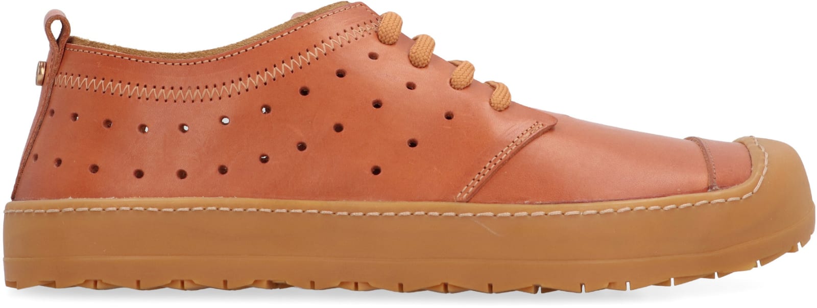 Volta Leather Low-top Sneakers In Saddle Brown