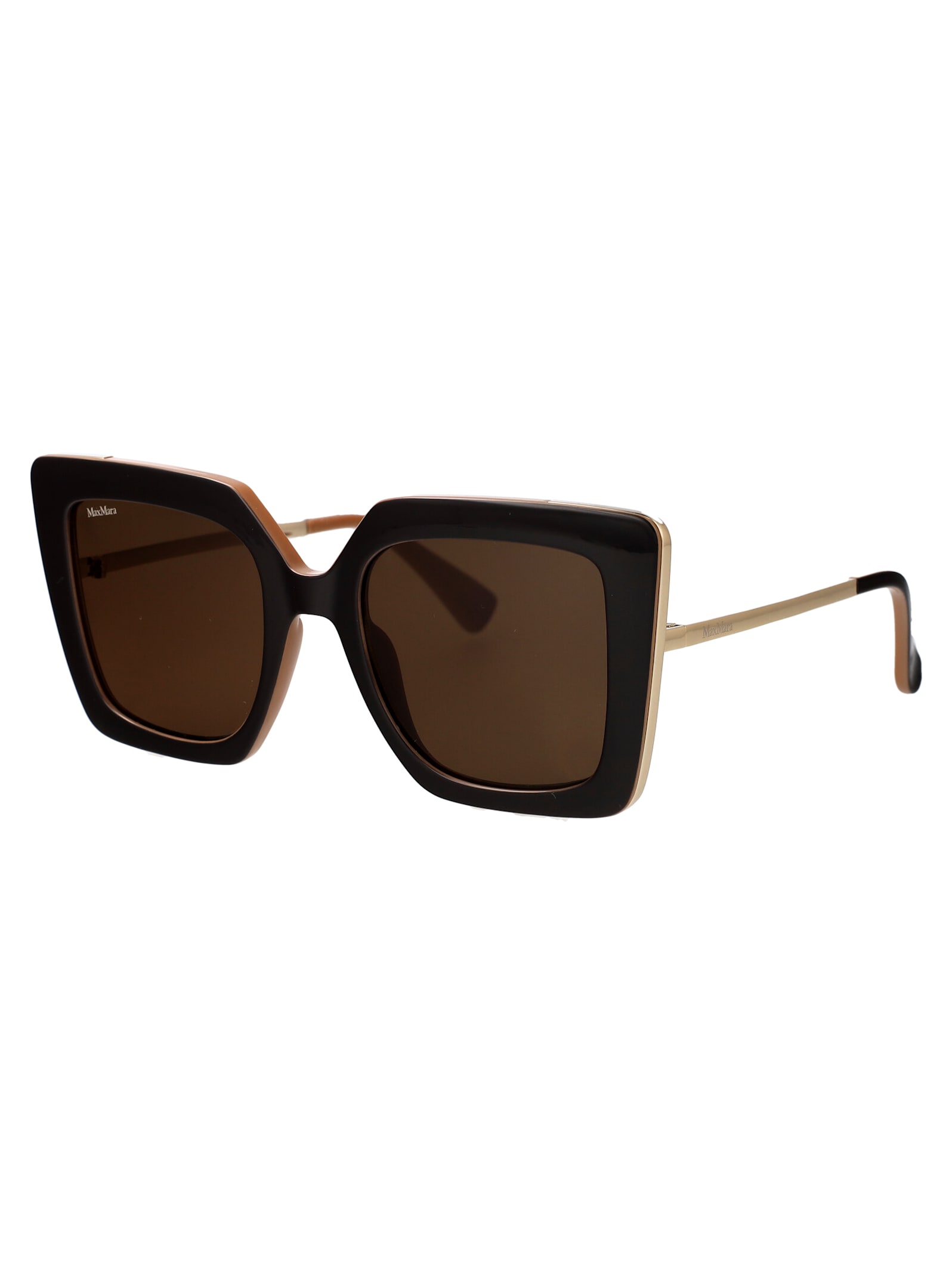 Shop Max Mara Mm0051/s Sunglasses In Dark Brown