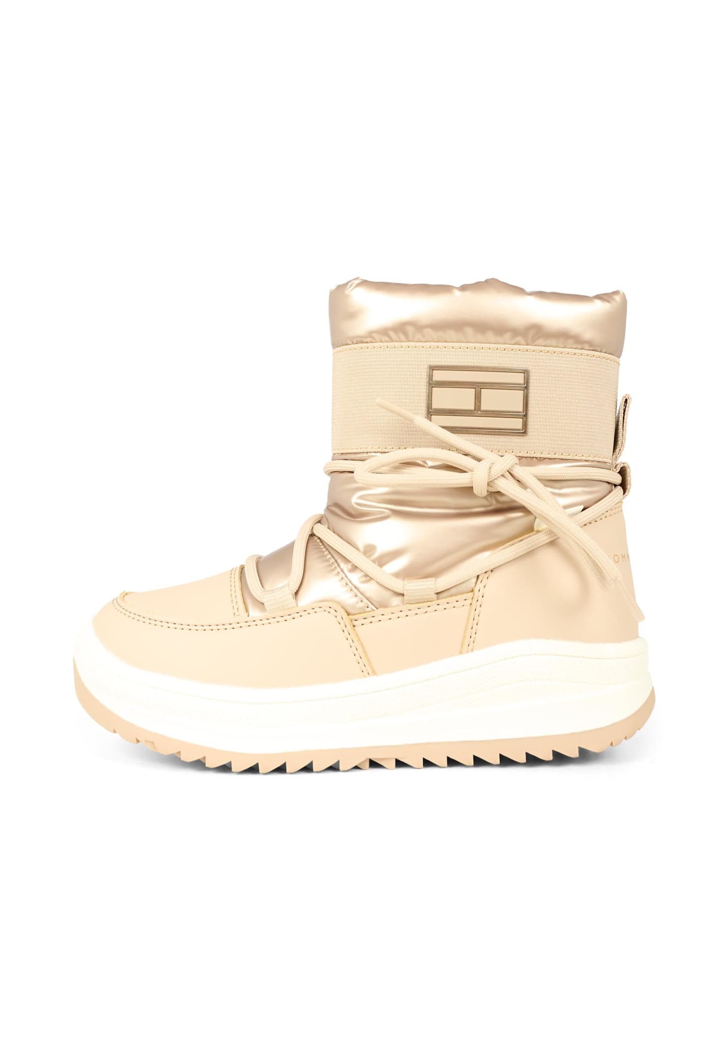 Tommy Hilfiger Pink Snow Boots For Girl With Flag In Neutral