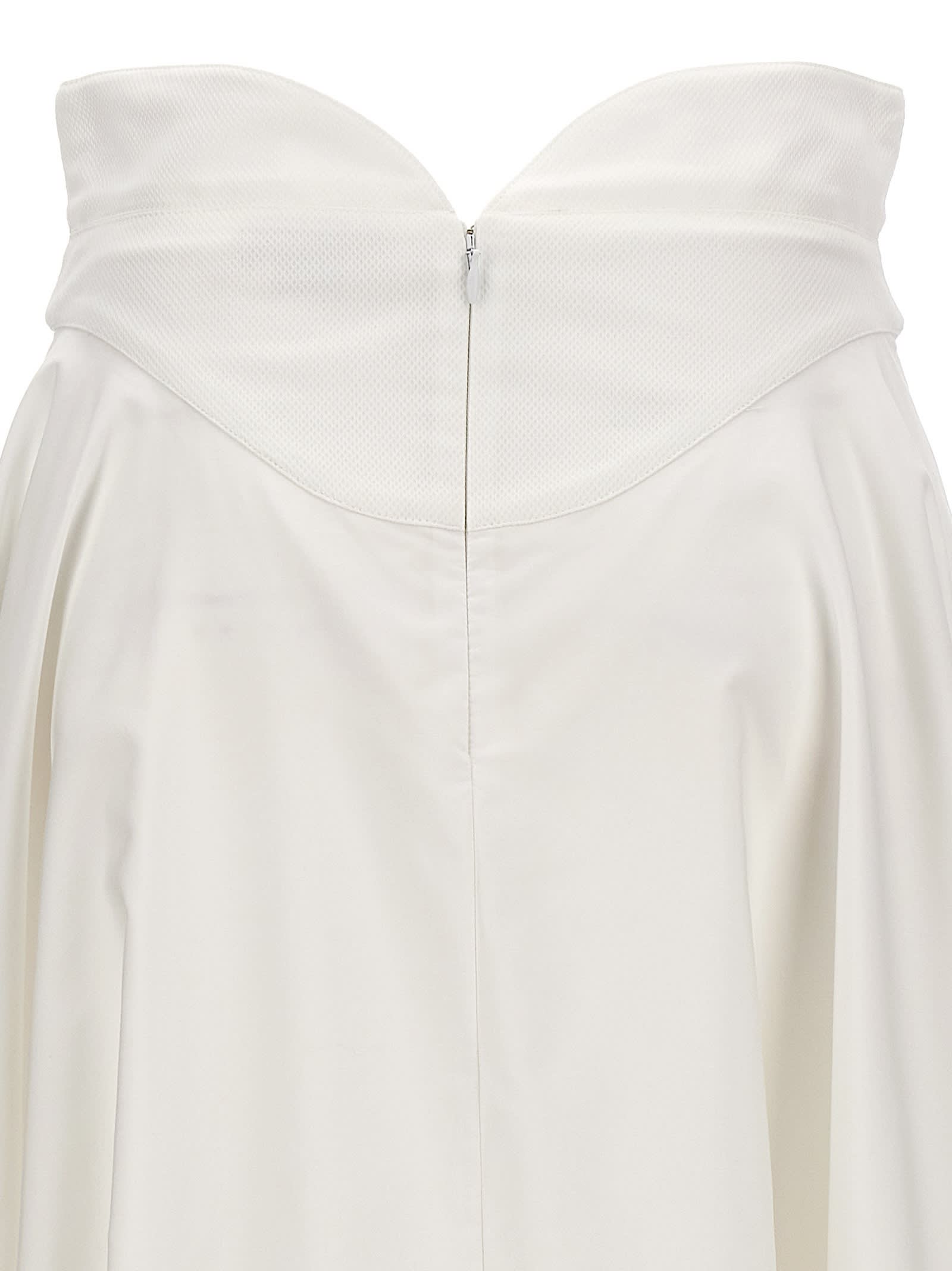 Shop Alexander Mcqueen Corset Midi Skirt In White