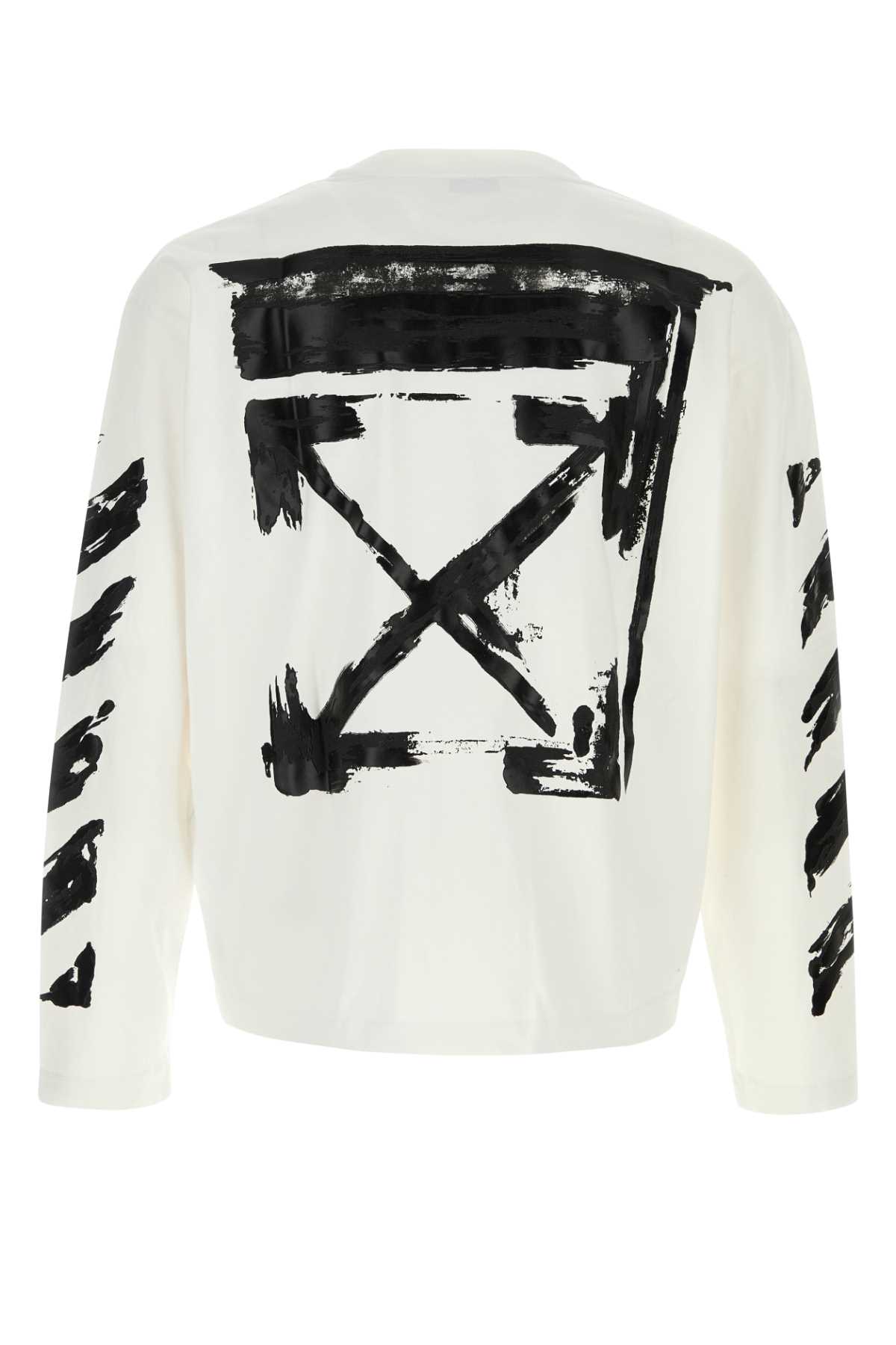 Off-white Arrow Print Long-sleeved T-shirt In White