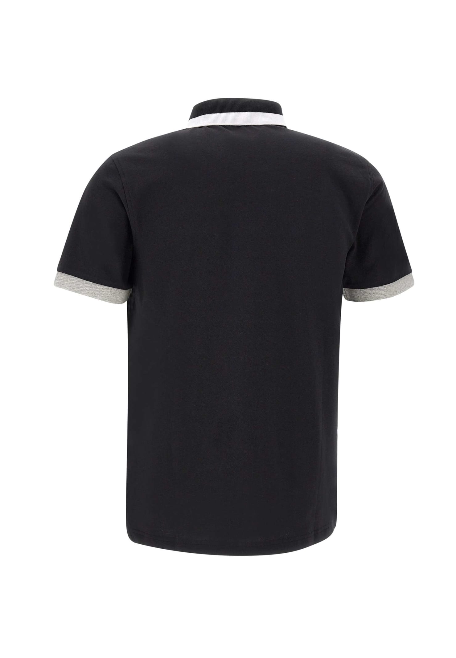 Shop Sun 68 Big Stripe Cotton Polo Shirt In Black