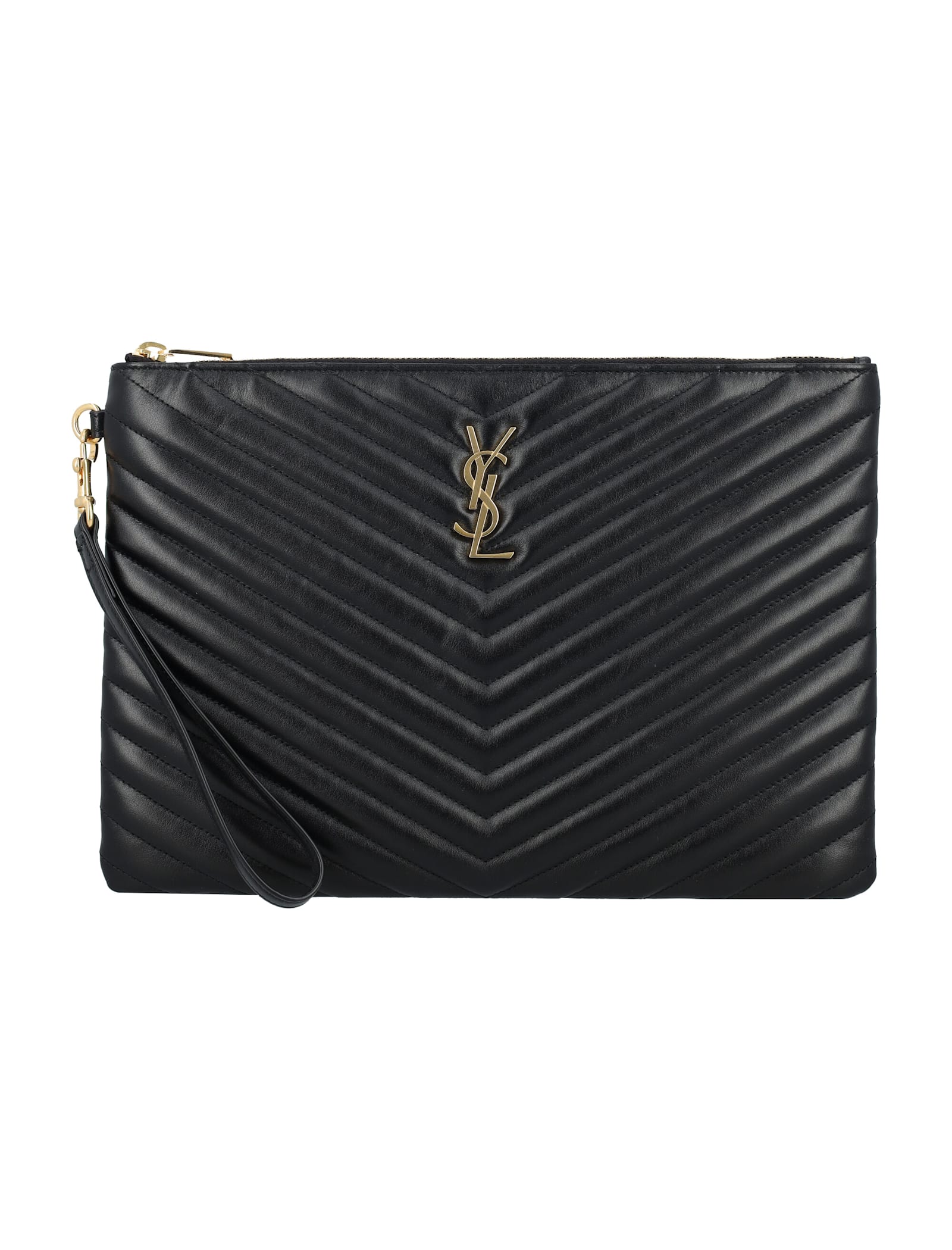Saint Laurent Cassandre Pouch In Black