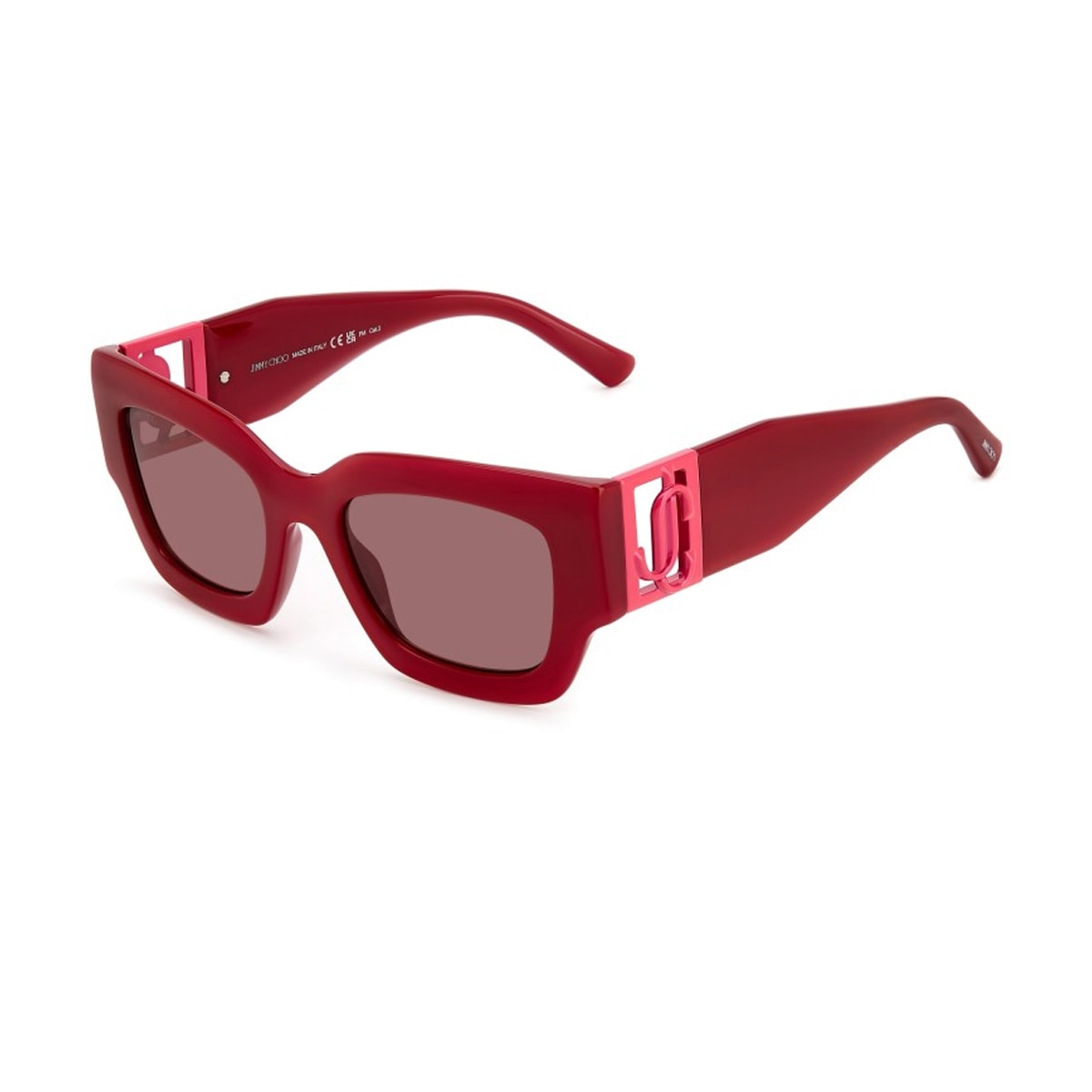 Shop Jimmy Choo Nena/s C9a/4s Sunglasses In Rosso