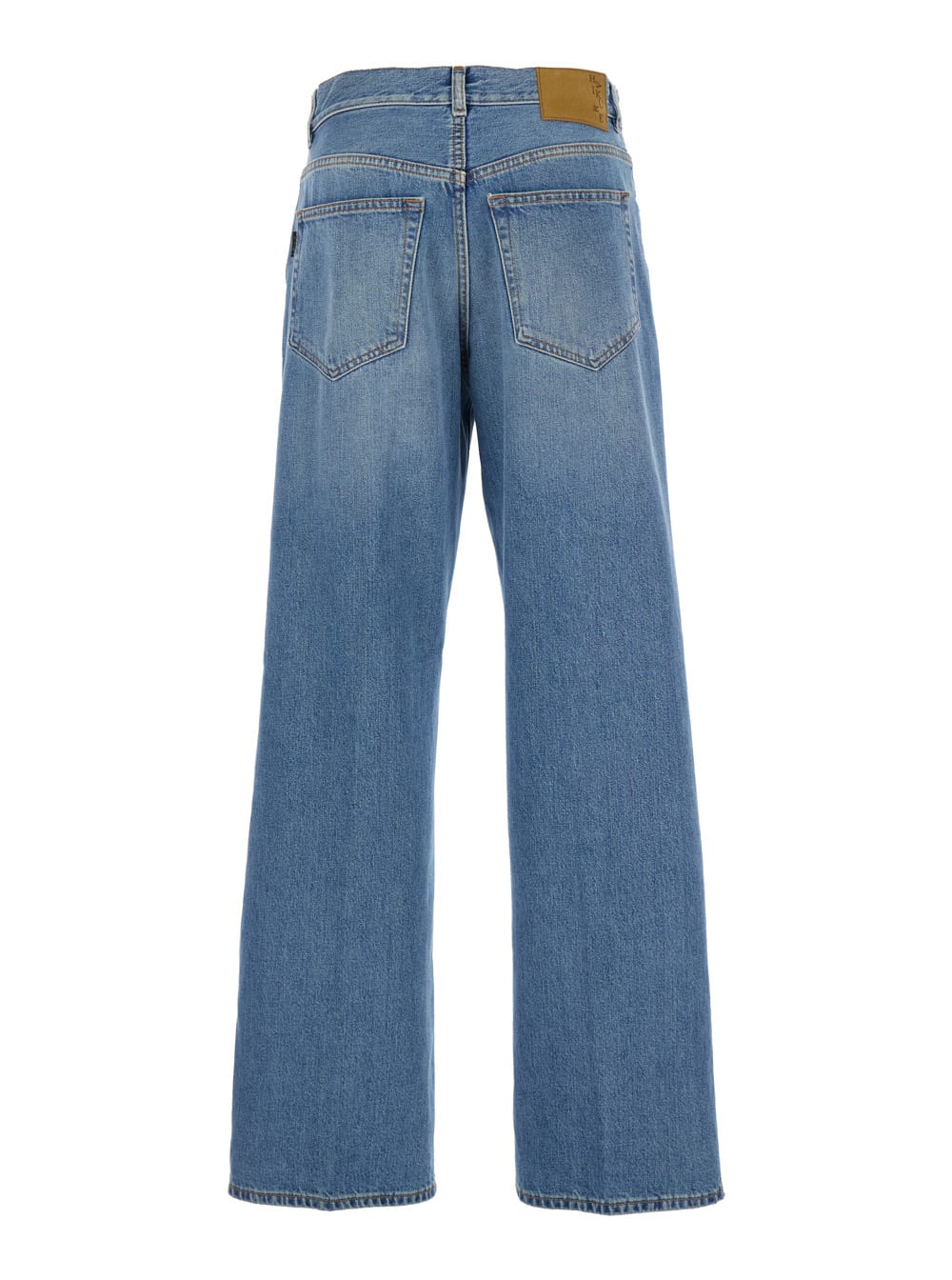 Haikure Blue Jeans With Five Pocket Design And Logo Patch On The Back In Denim Woman