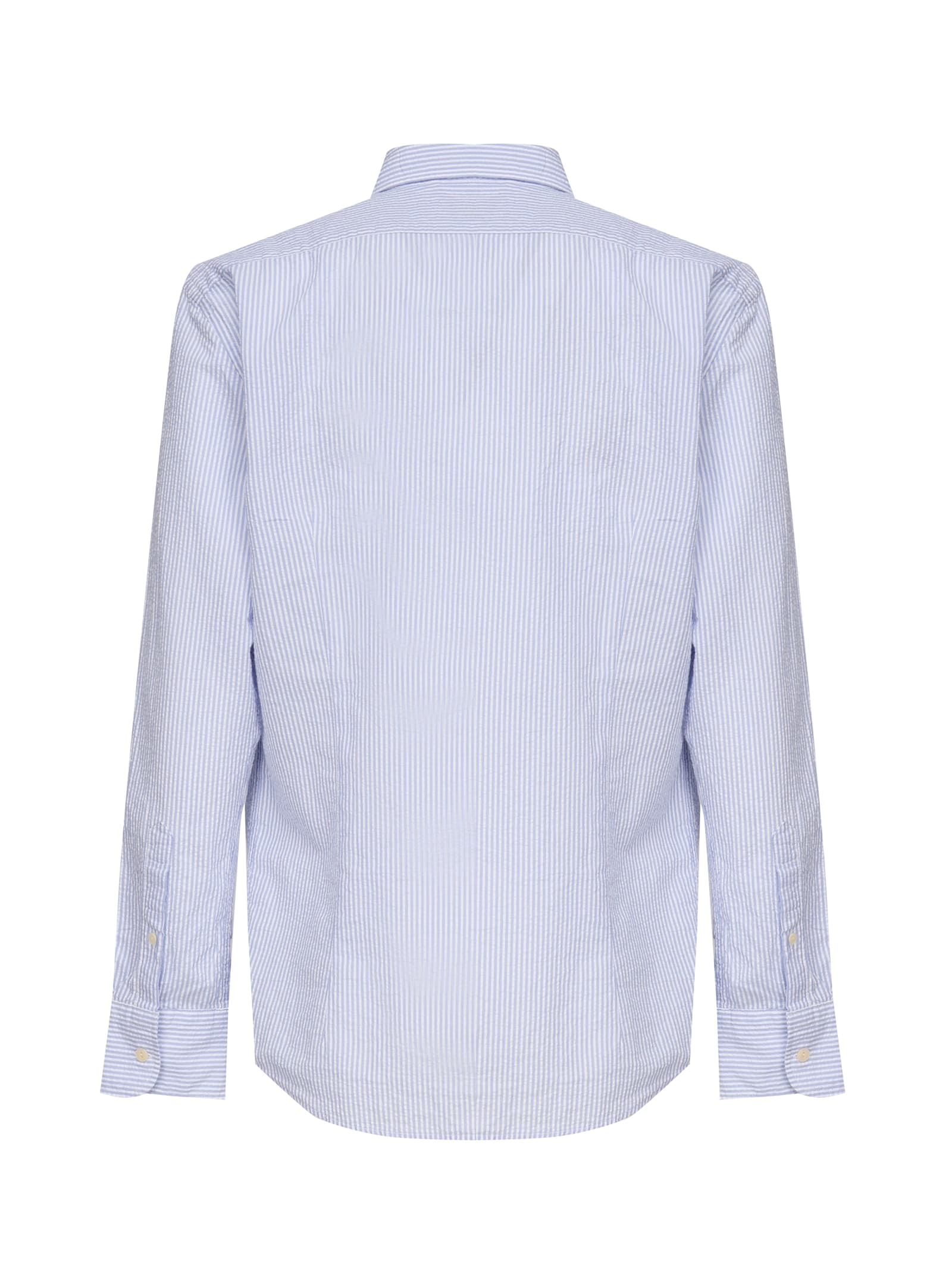 Mc2 Saint Barth Pamplona Striped Linen Shirt In Blue