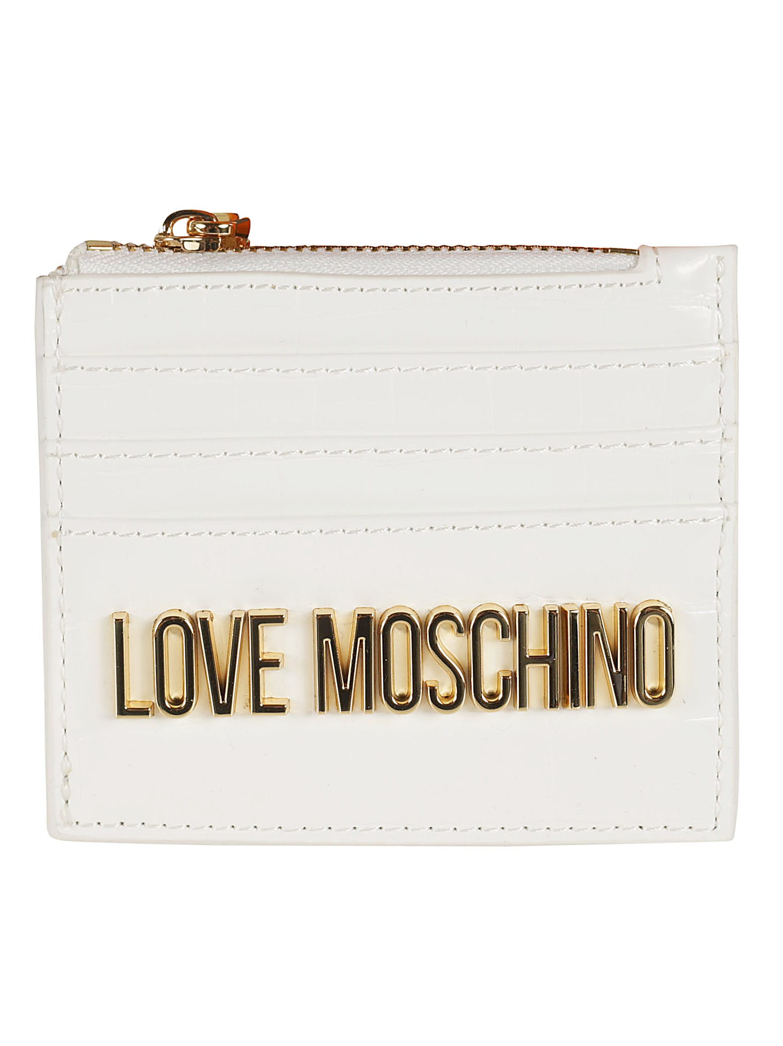 Love Moschino Logo Top Zip Card Holder