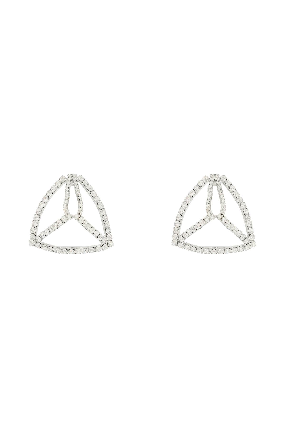 Shop Area Crystal Pyramid Earrings In Clear Silver (silver)