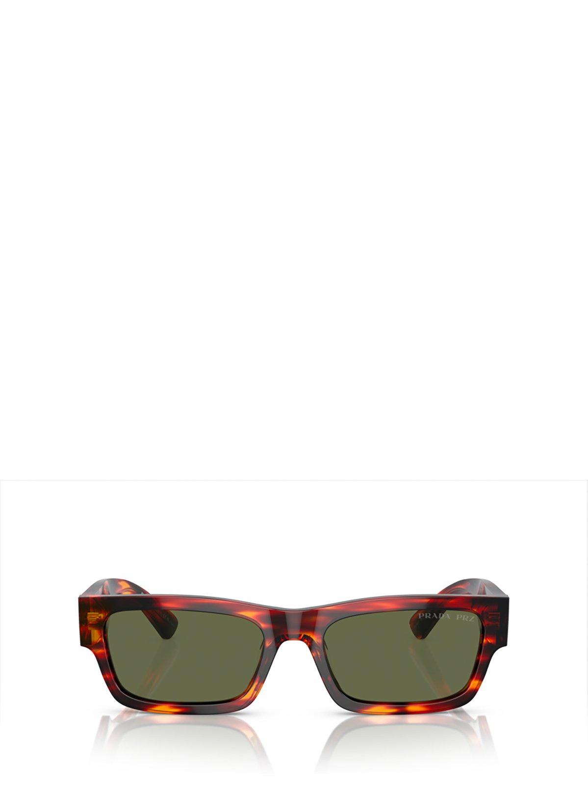 Shop Prada Rectangular Frame Sunglasses Sunglasses In 13o03r Red/black Havana