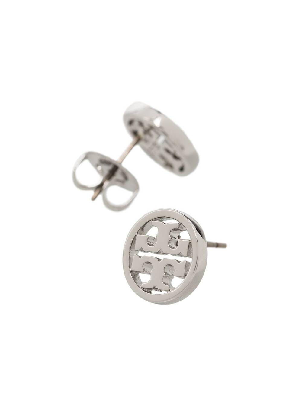 Tory Burch Miller Double-t Stud Earrings In Metallic