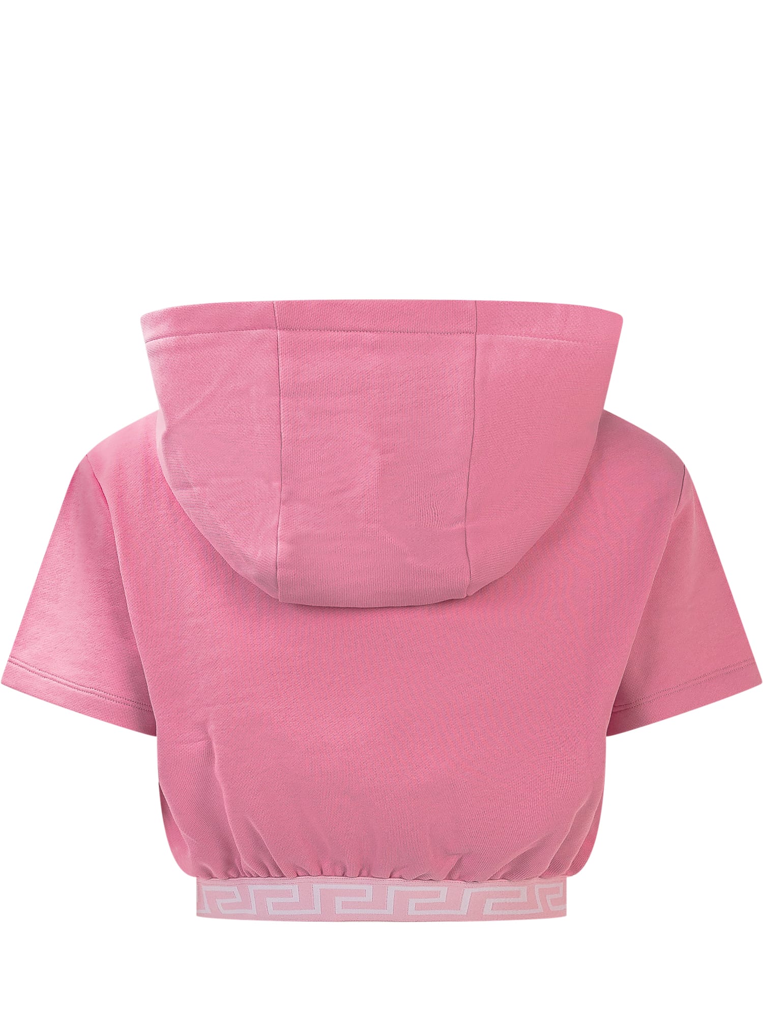 Shop Versace Greca Sweatshirt In Rosa-nero