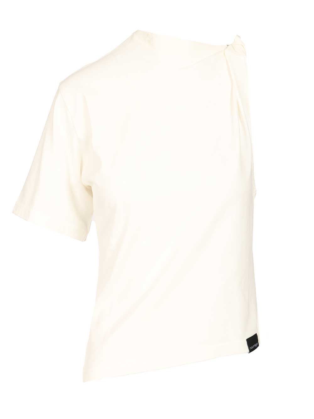 Courrèges Courreges Women Asymmetrical T-shirt In Neutral