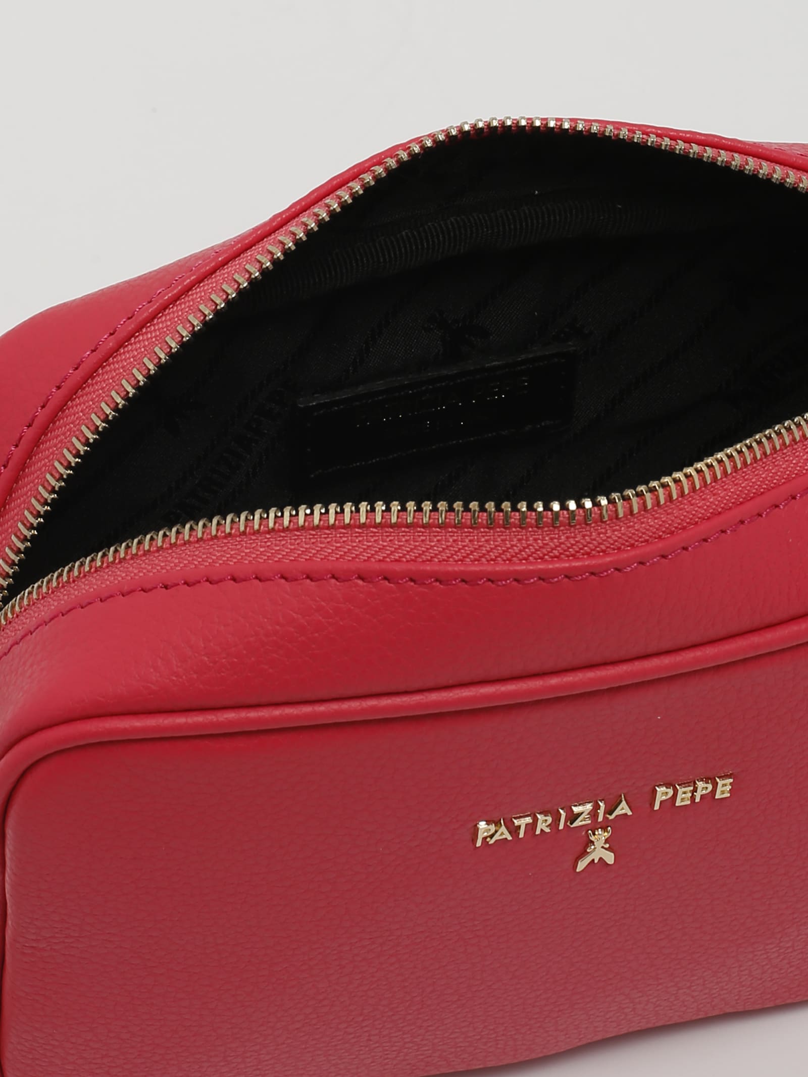 Shop Patrizia Pepe Leather Clutch In Corallo