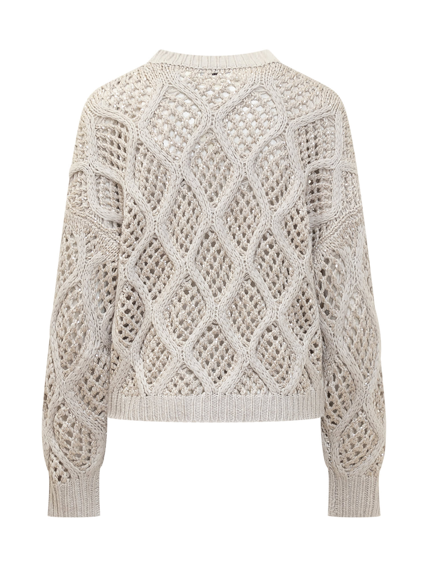 Shop Brunello Cucinelli Crew Neck Sweater In Madreperla