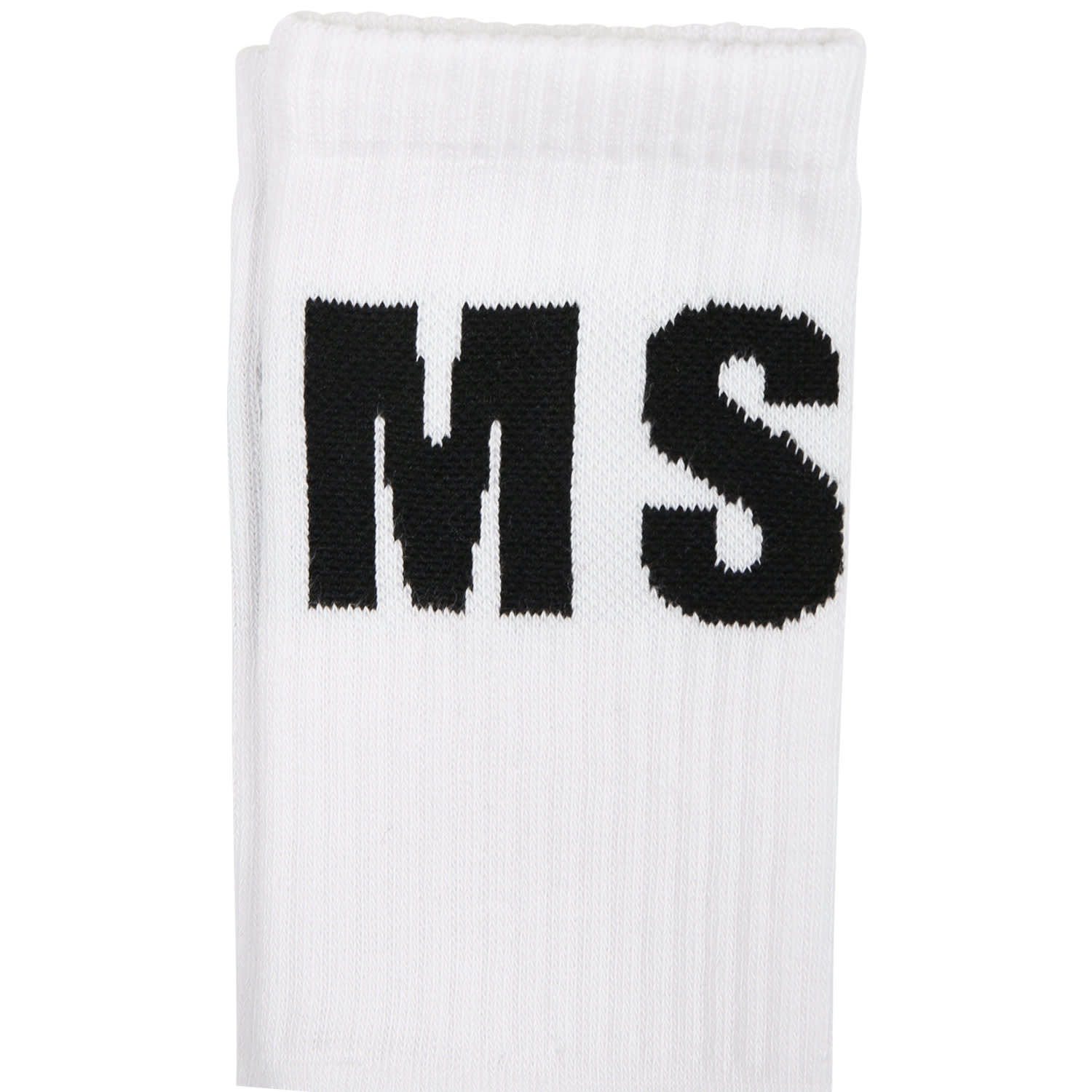 Shop Msgm White Socks For Kids With Logo