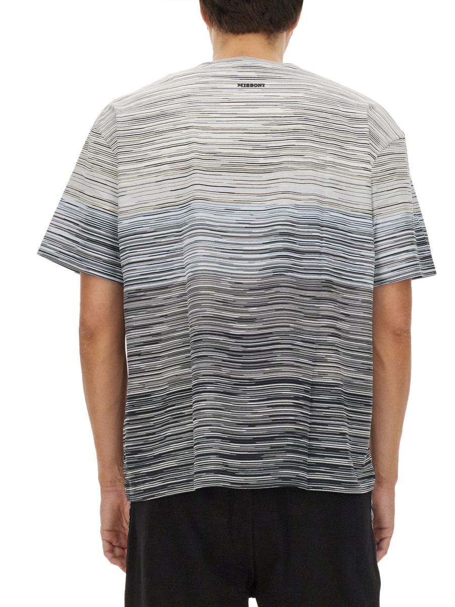 Shop Missoni Striped T-shirt In Grey