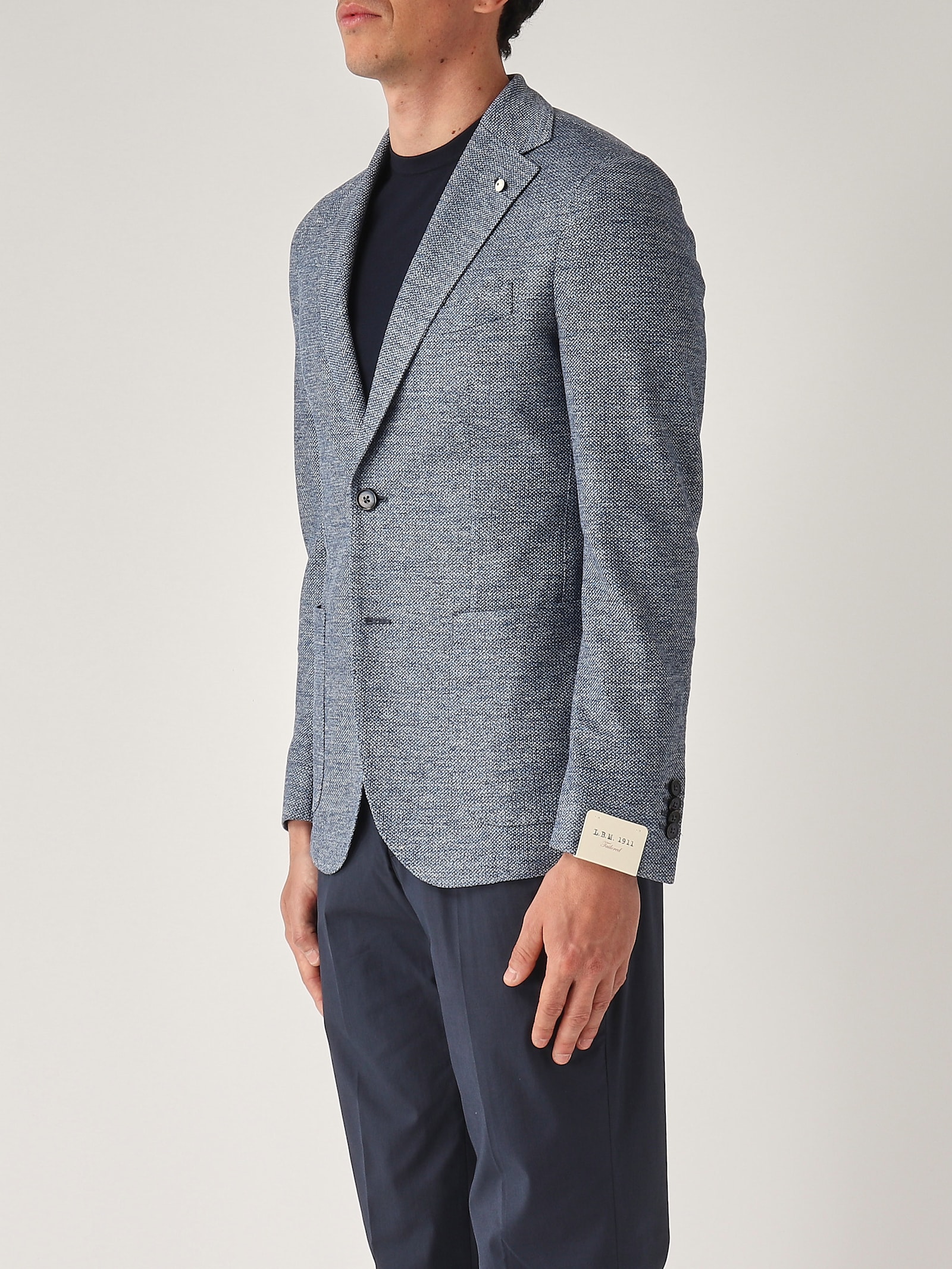 L.b.m 1911 Regolare Micro Operato Blazer In Gray