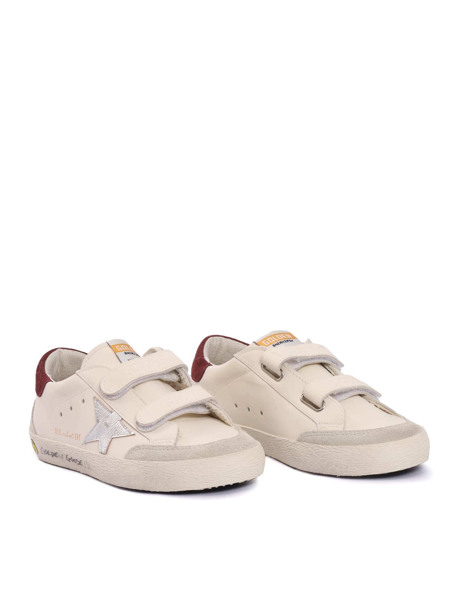 Golden Goose Old School Leather Upper And Toe Laminated Star Suede Penstar Heel And Spur Signature Foxing Sneaker In White