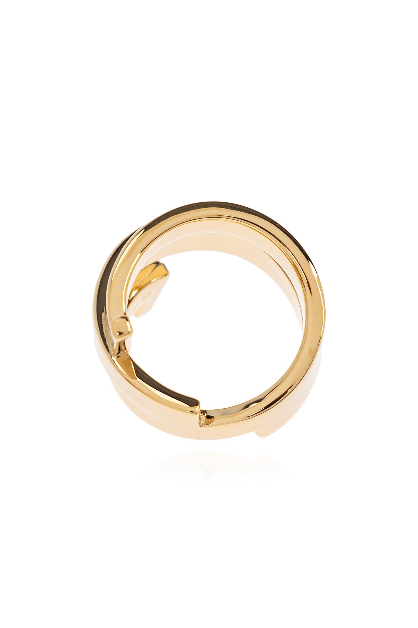 Ferragamo Brass Ring In Gold