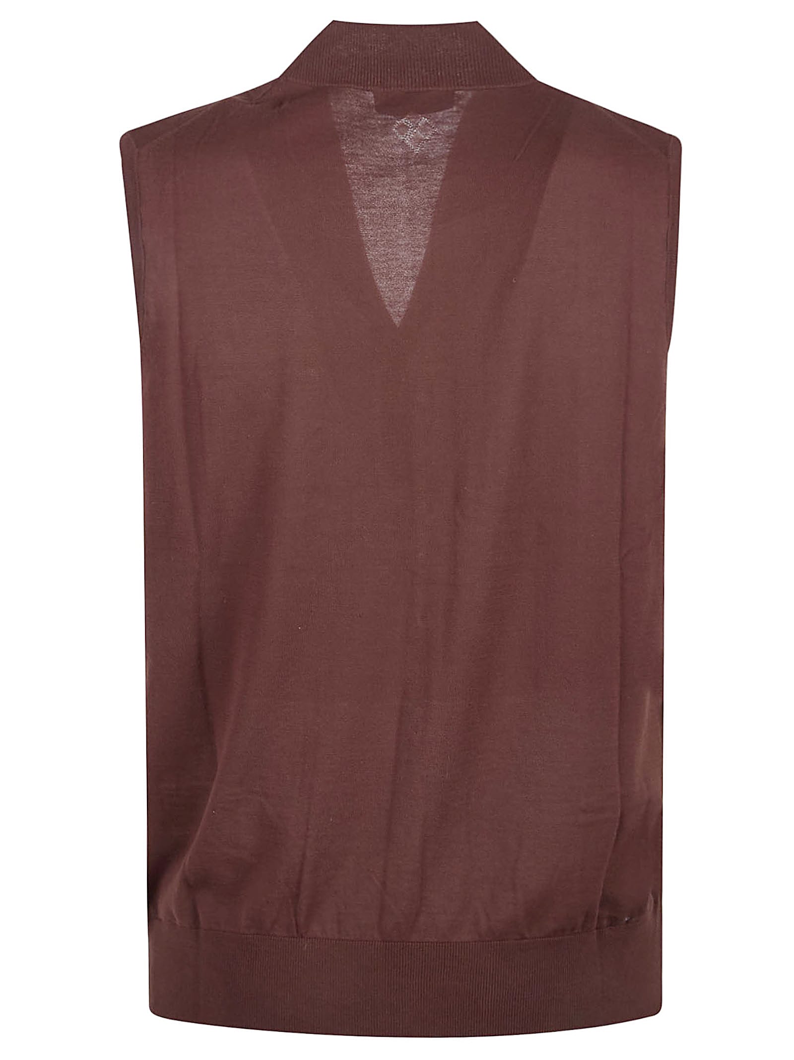 Ballantyne Plain V-neck Vest In Fondant
