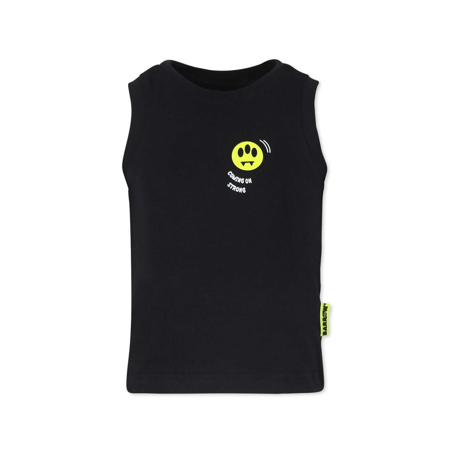 Shop Barrow Black Tank Top For Girl With Smiley In Nero