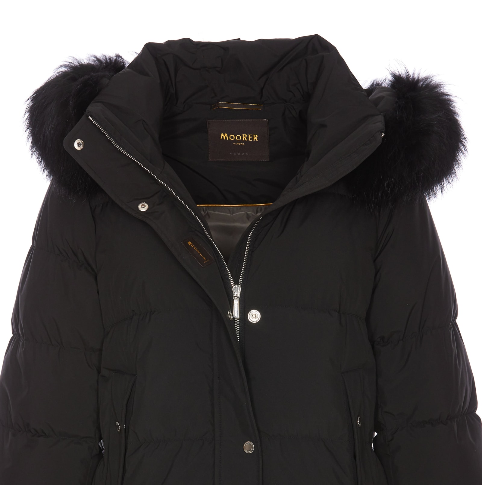 Shop Moorer Breuil Padded Coat In Black