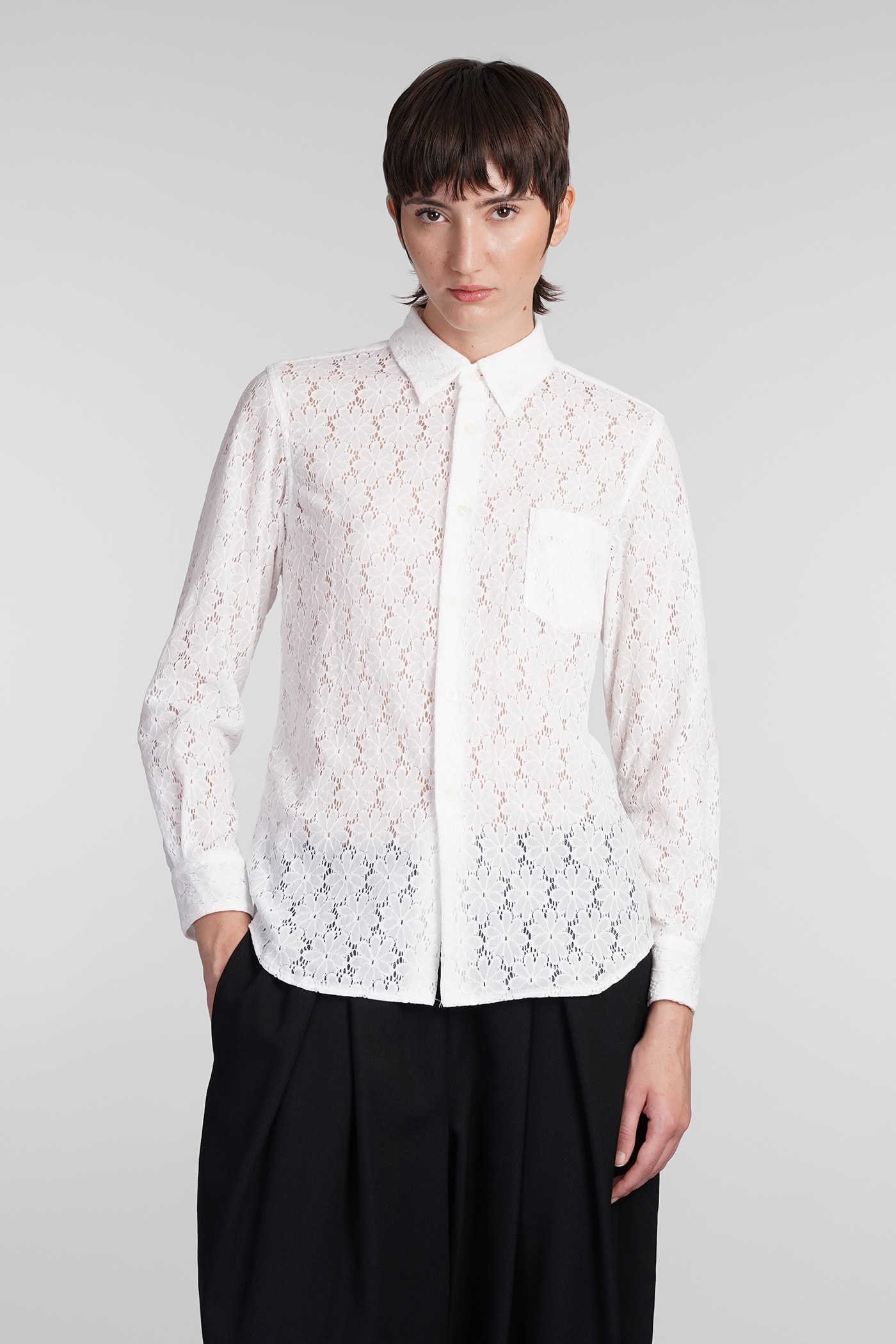 Shop Comme Des Garçons Shirt In White Nylon