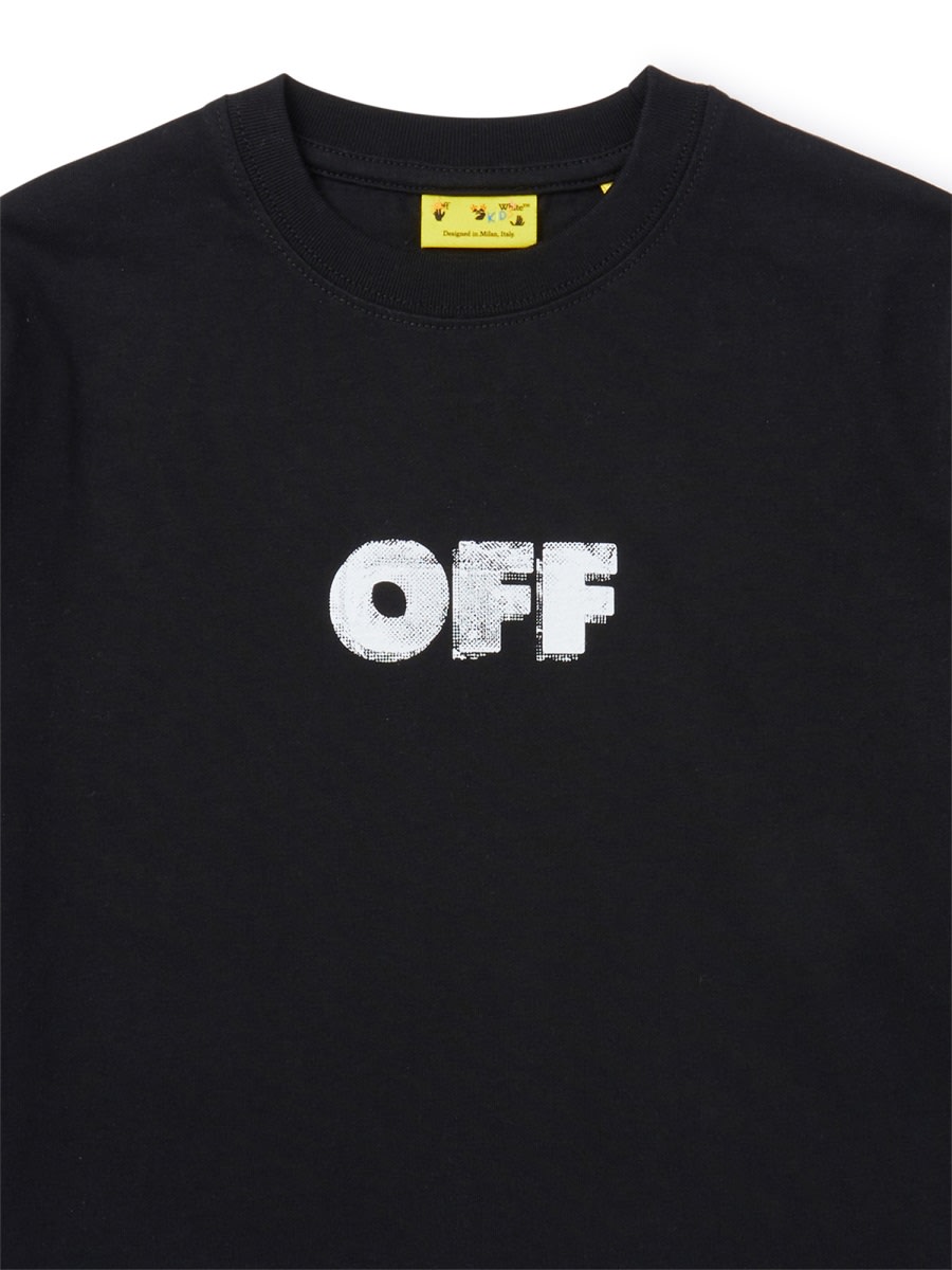 Off-white Kids Arrow Sponge Long Sleeve T-shirt In Black
