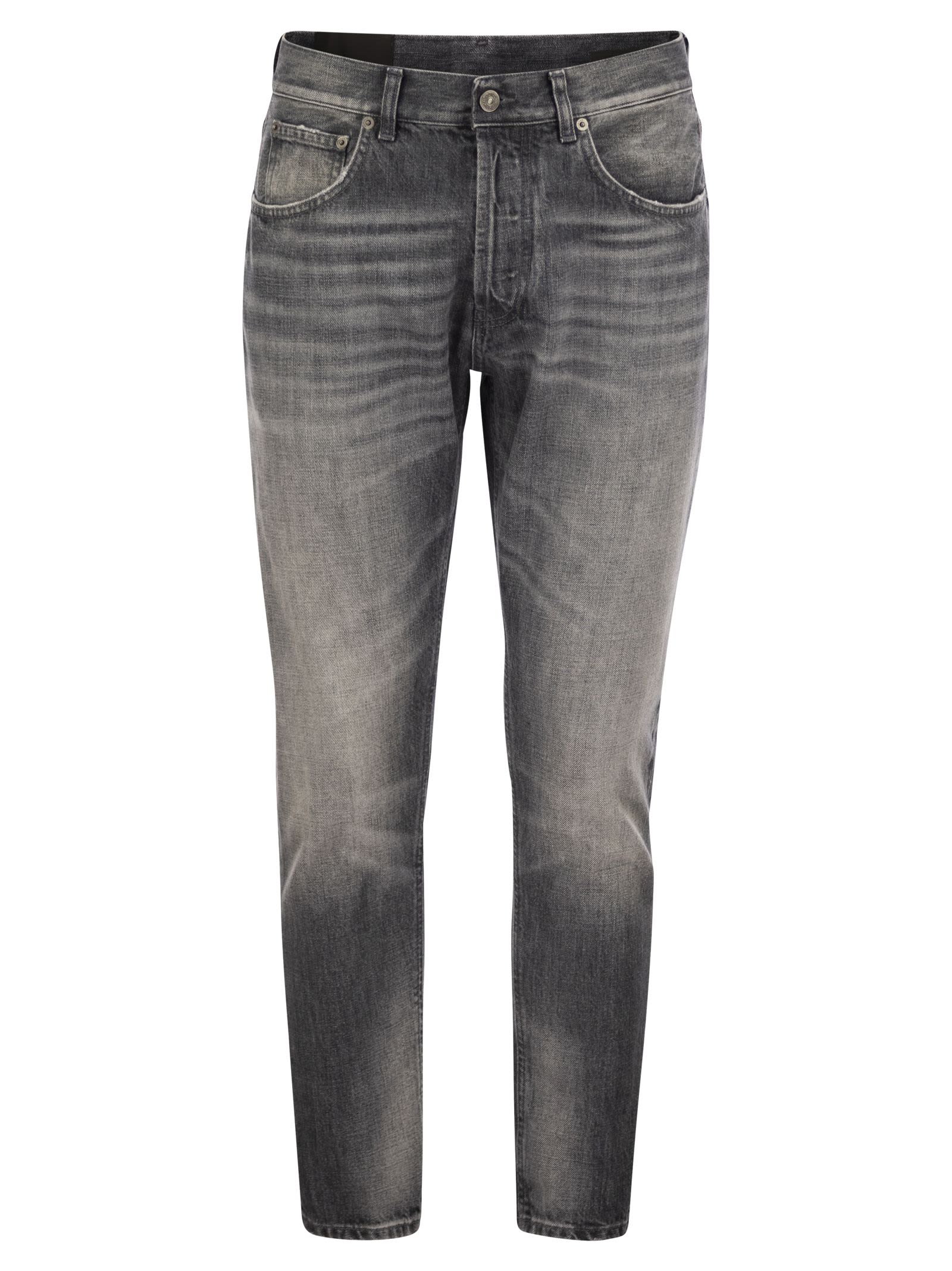 Dondup Pantalone Dian Nero Lavato In Grey