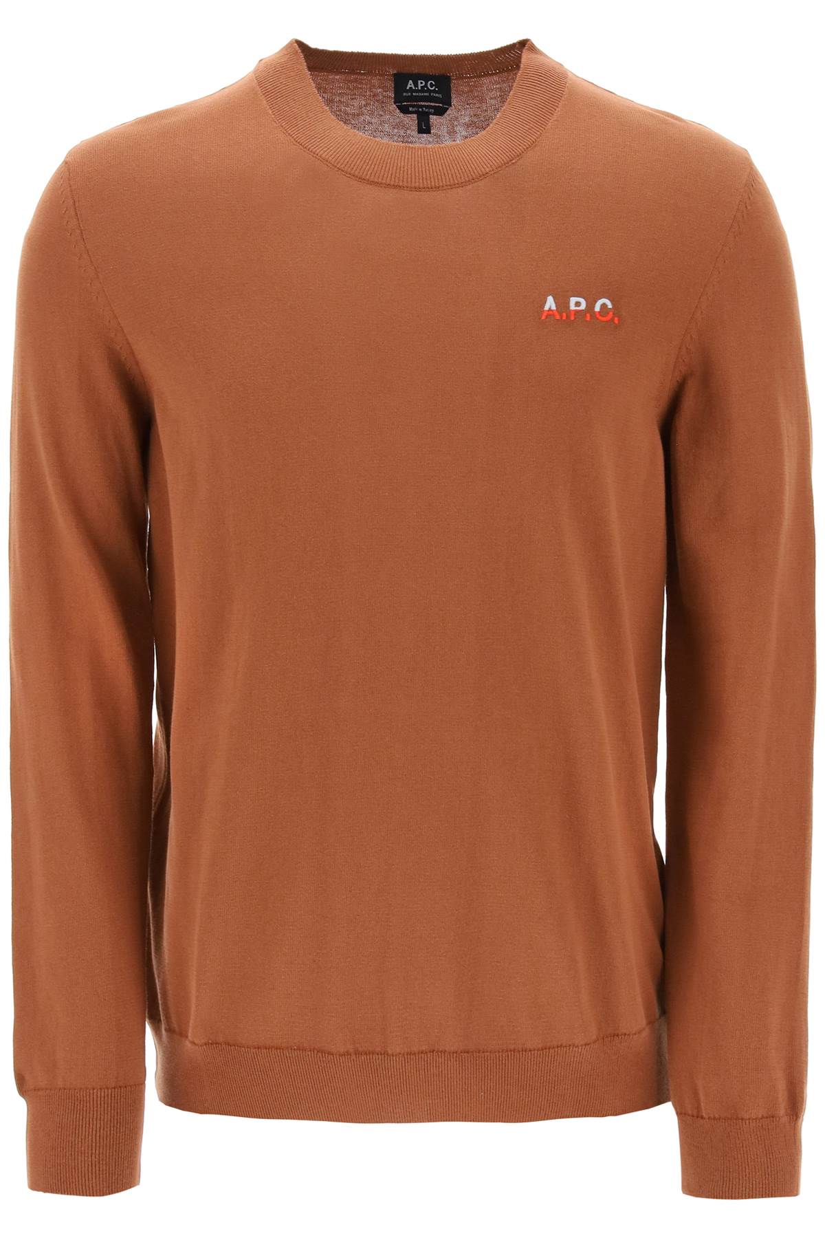 Apc Crew-neck Cotton Sweater In Brown