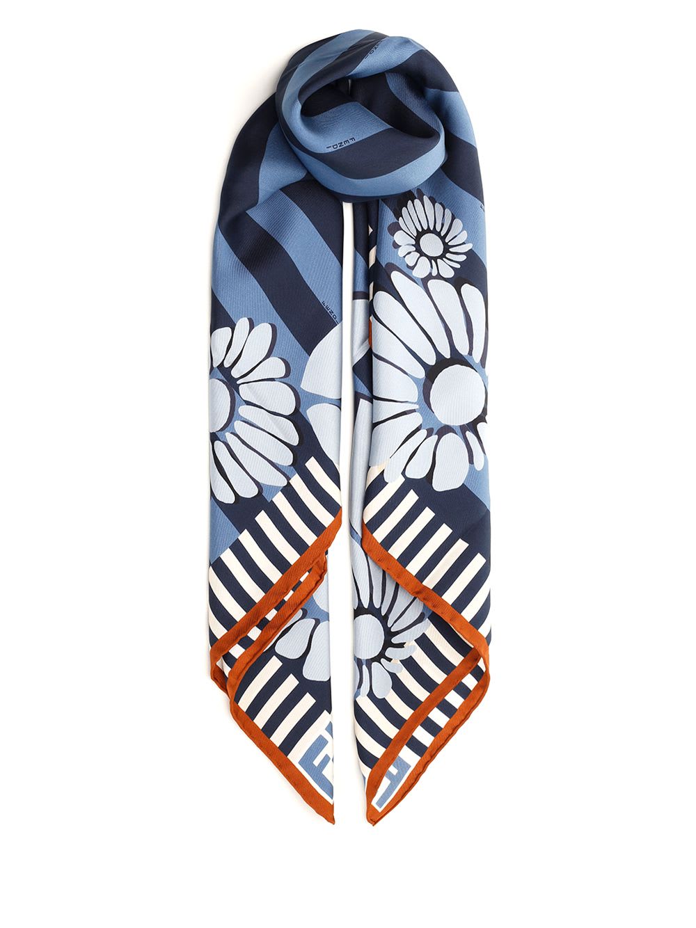 Shop Fendi Silk Foulard Peekaboo Print In Blue