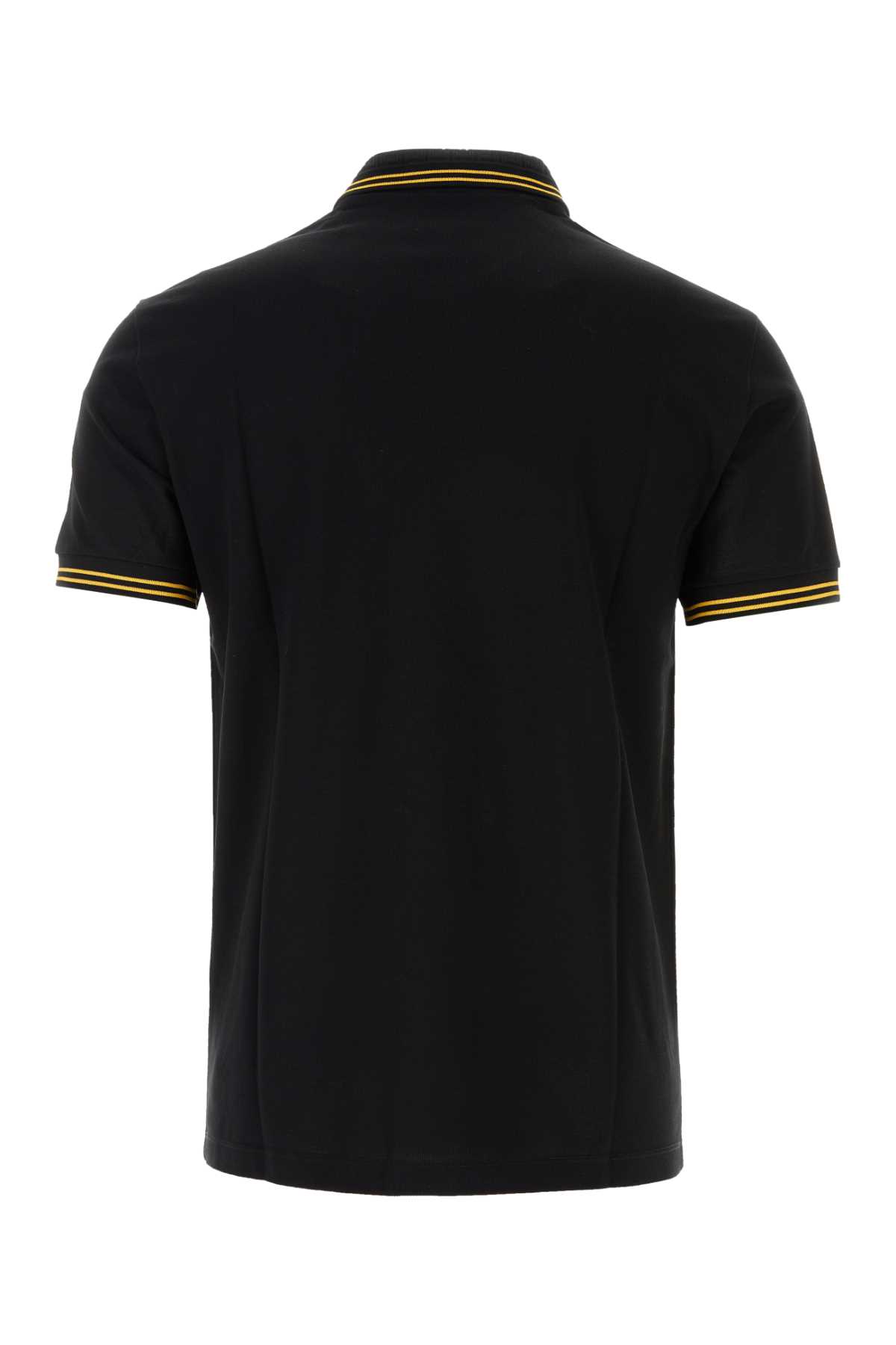 Shop Versace Black Piquet Polo Shirt