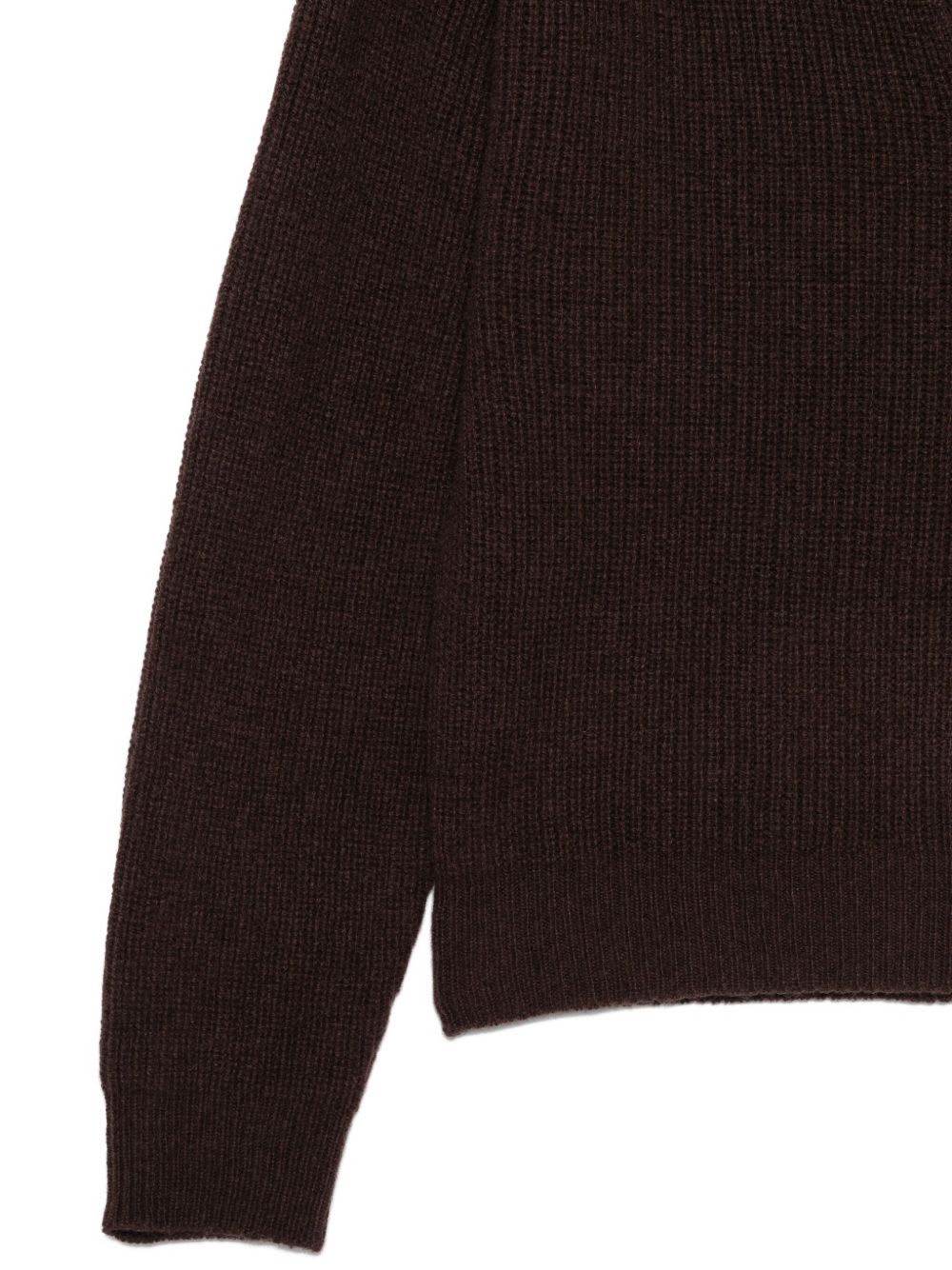 Alysi Women Brown Ribbed Wool Sweater, S Luxury Sweaters & Knitwear For Women Darveys In Brown