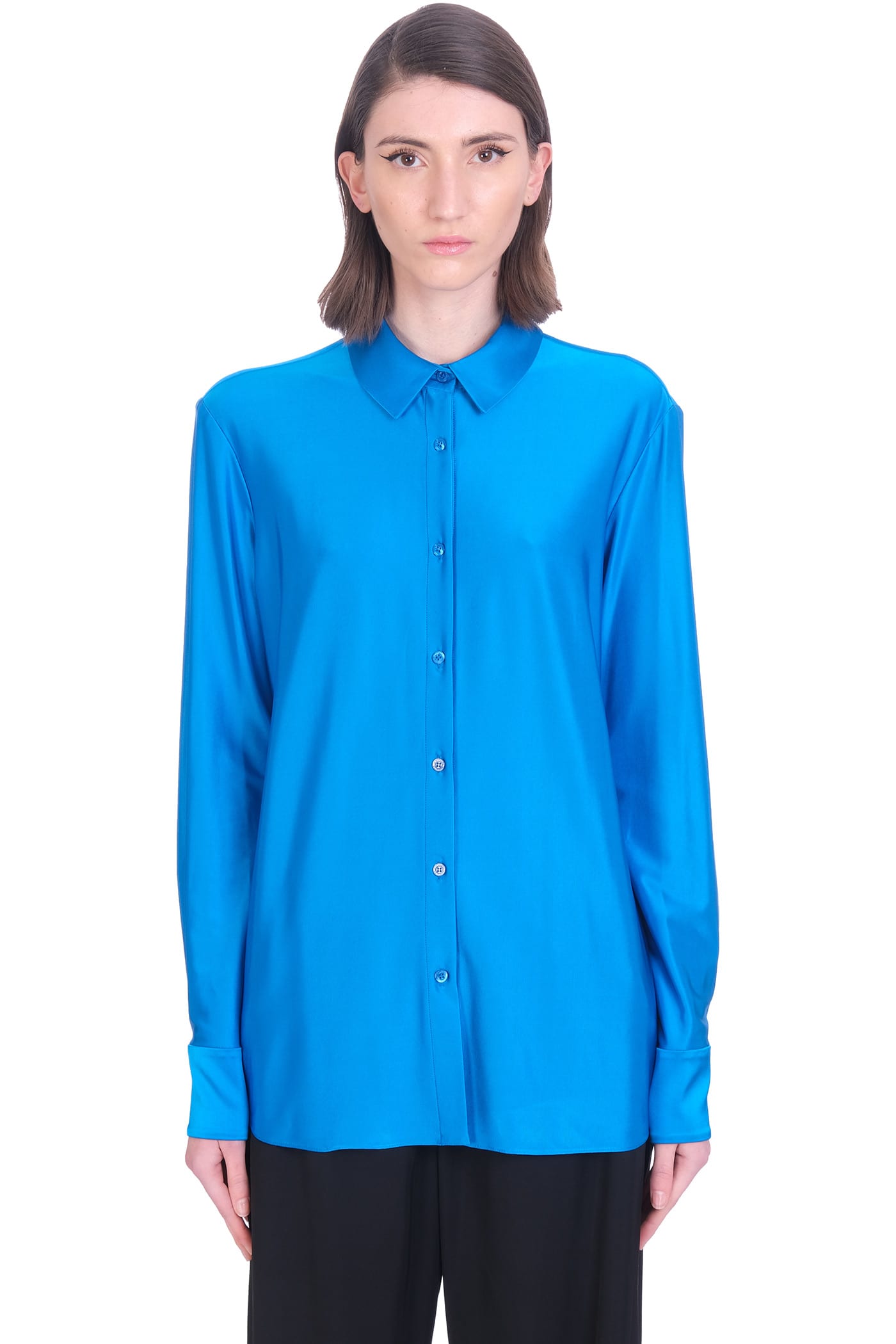 Alexandre Vauthier Shirt In Blue Viscose