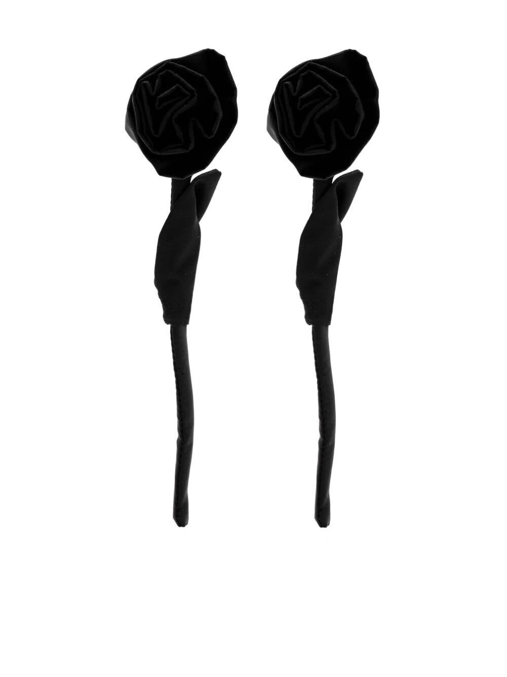 Shop Simone Rocha Rose Earring In Black