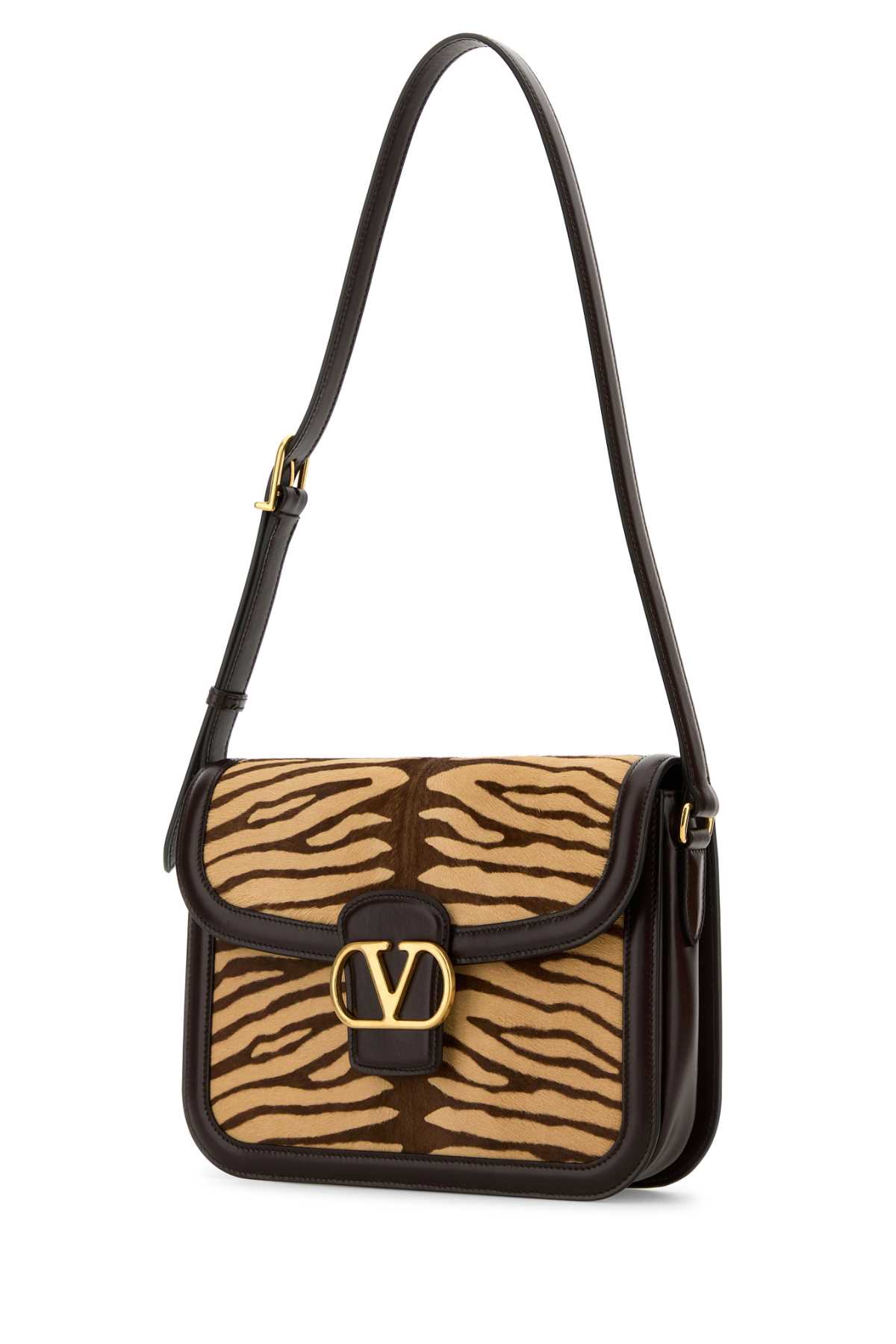 Valentino Two-tone Calf Hair And Leather 9to5 Shoulder Bag In Beigetestadimorooakbrown