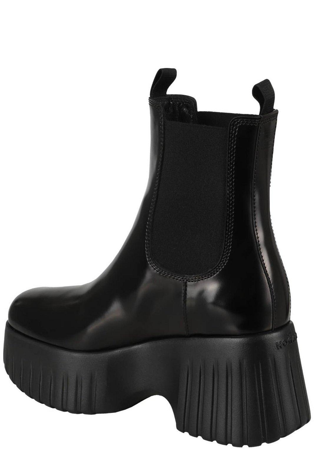 Shop Hogan Platform Slip-on Loafers In Black