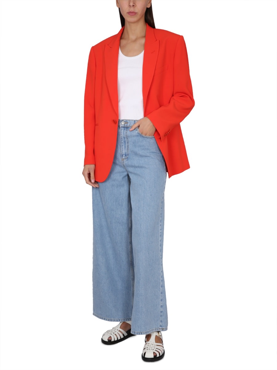Shop Aspesi Single-breasted Blazer In Orange