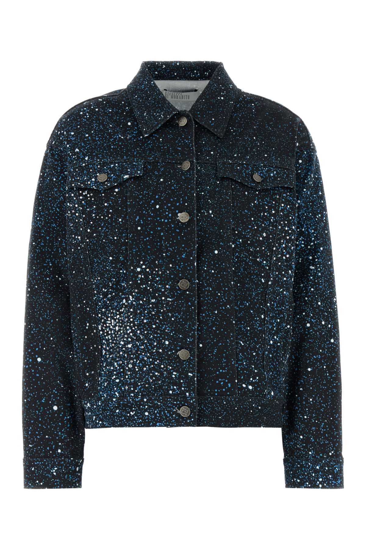 Giuseppe Di Morabito Stretch Denim Jacket Featuring Chest Pockets In Blue