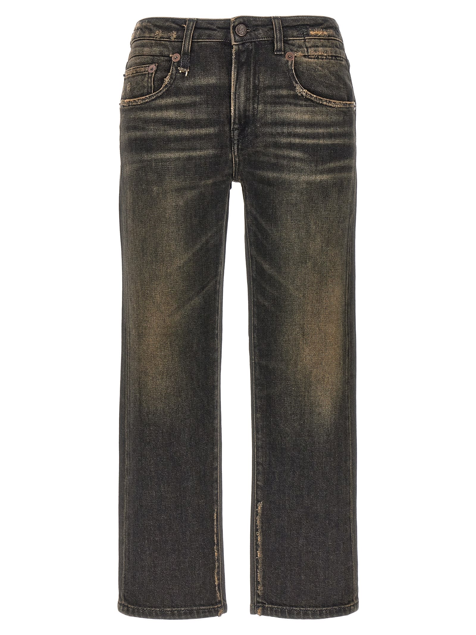 Shop R13 Boy Straight Jeans In Black