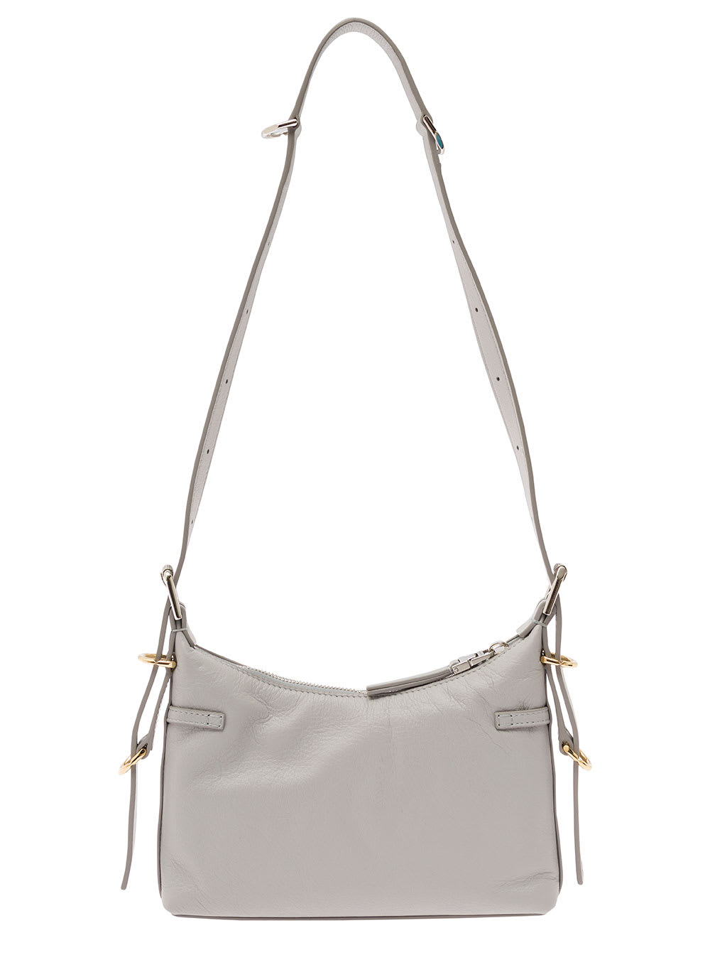 Shop Givenchy Mini Voyou Grey Shoulder Bag With Buckles Embellishment In Leather Woman