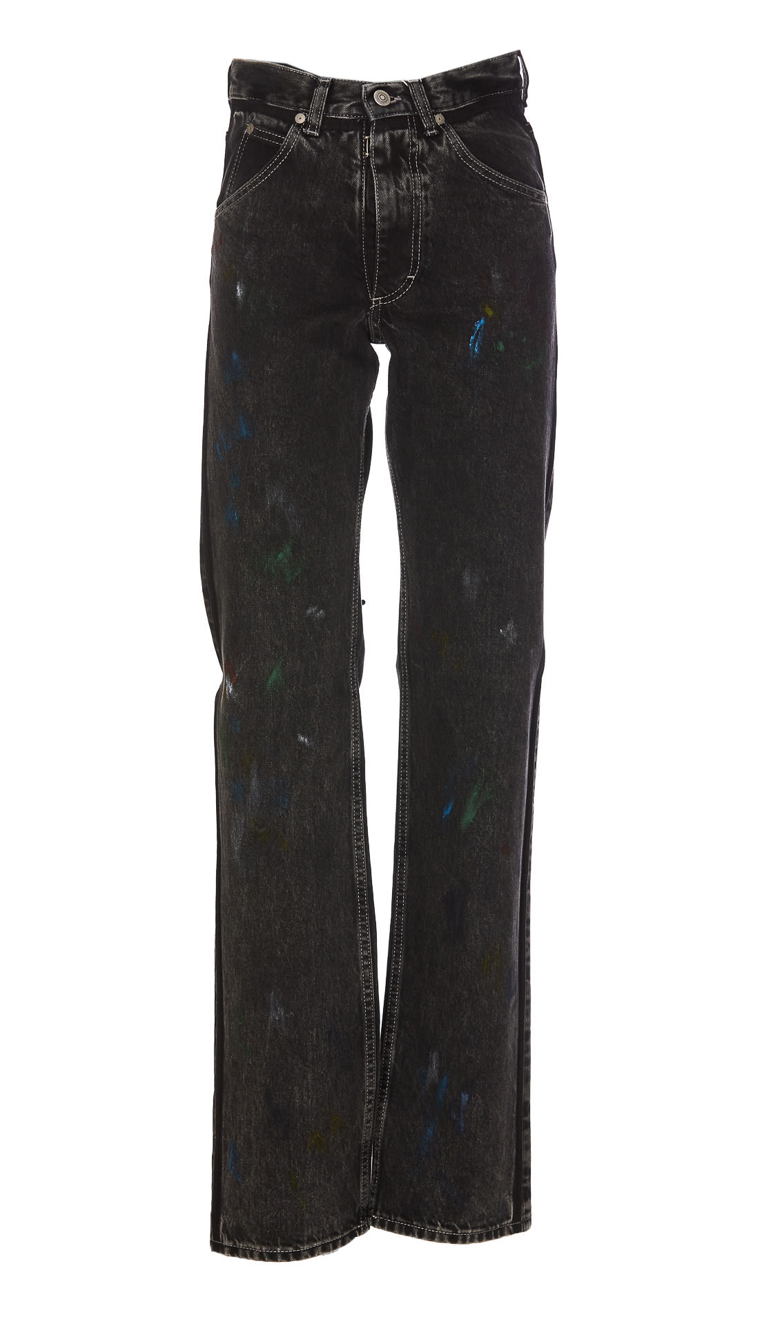 Maison Margiela Denim Jeans Vernice Effect In Black | ModeSens