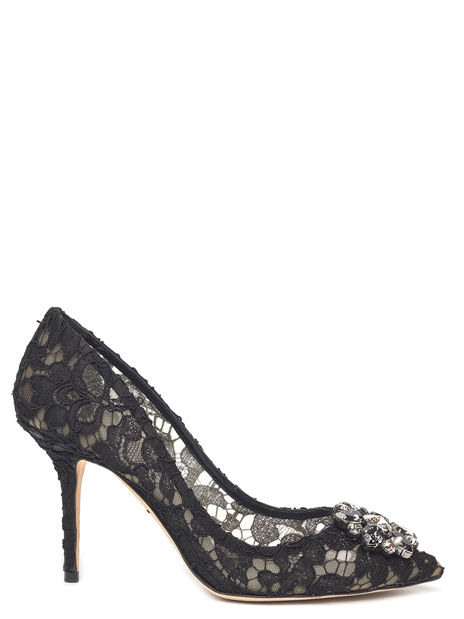 Shop Dolce & Gabbana Bellucci Lace Pumps In Black